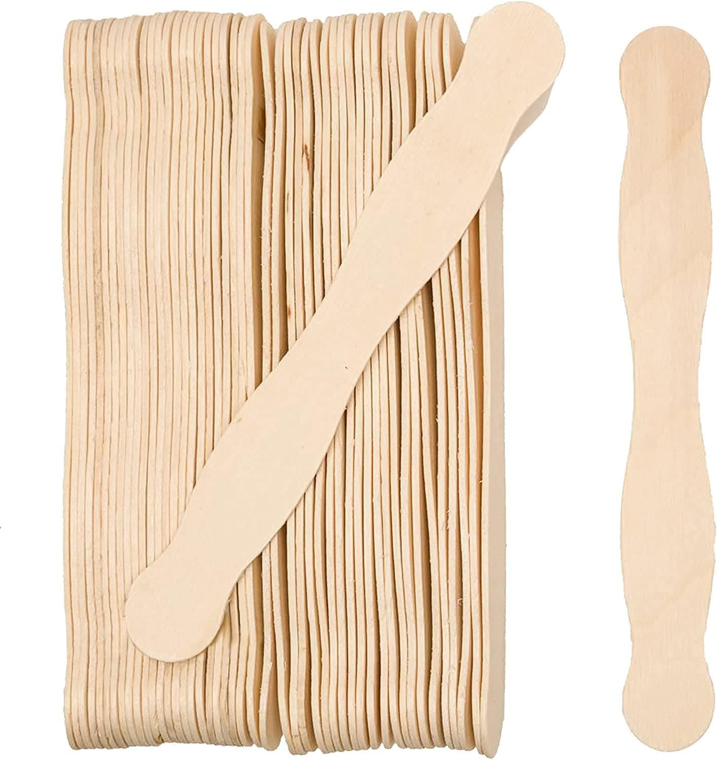 Wooden 8" Fan Handles, Wedding Programs, or Paint Mixing, Pack 100, Jumbo Craft Popsicle Sticks for Auction Bid Paddles, Wooden Wavy Flat Stems for Any DIY Crafting Supplies Kit, by Woodpeckers