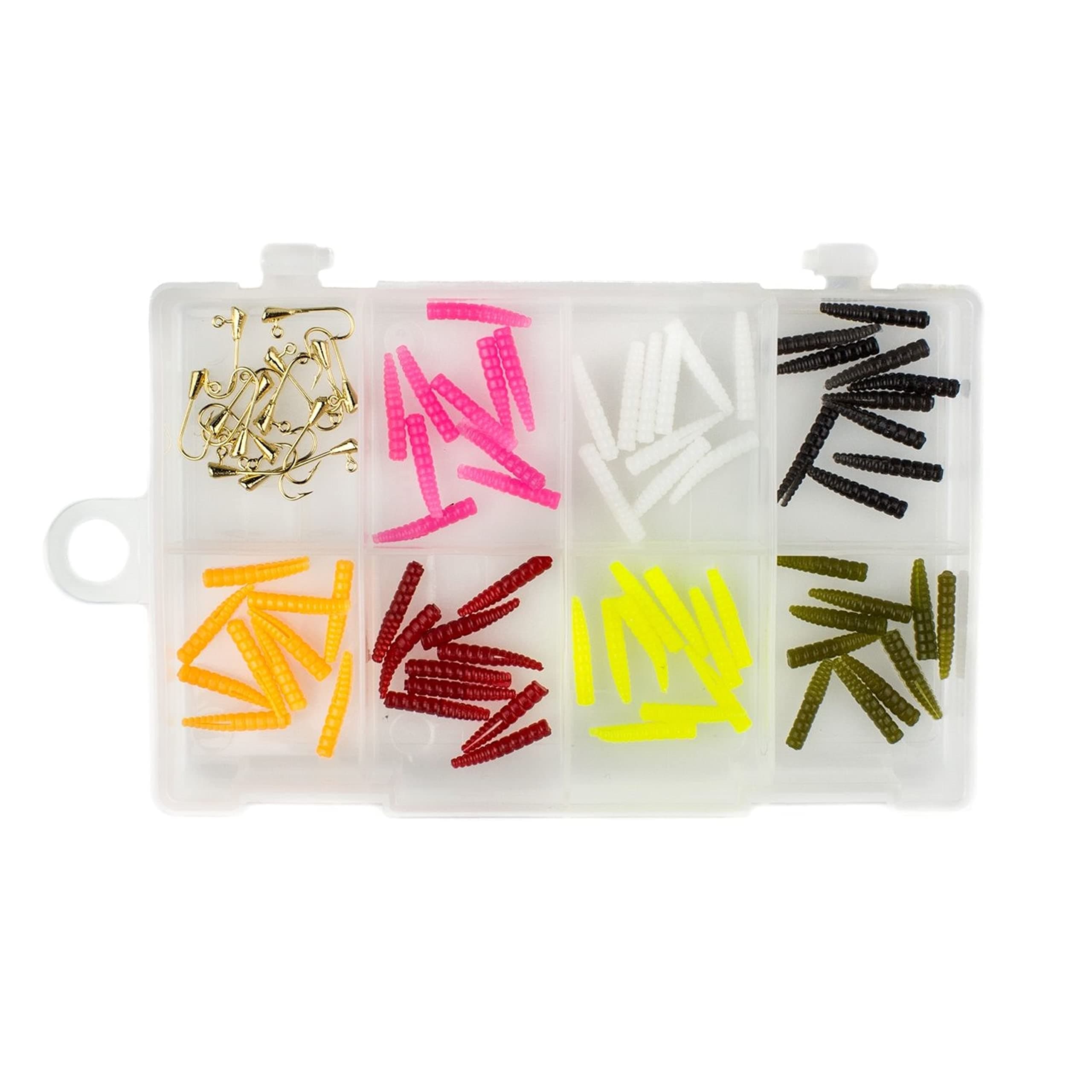 Trout MagnetMini Magnet Kit - 70 Grub Bodies and 15 Size 14 Hooks