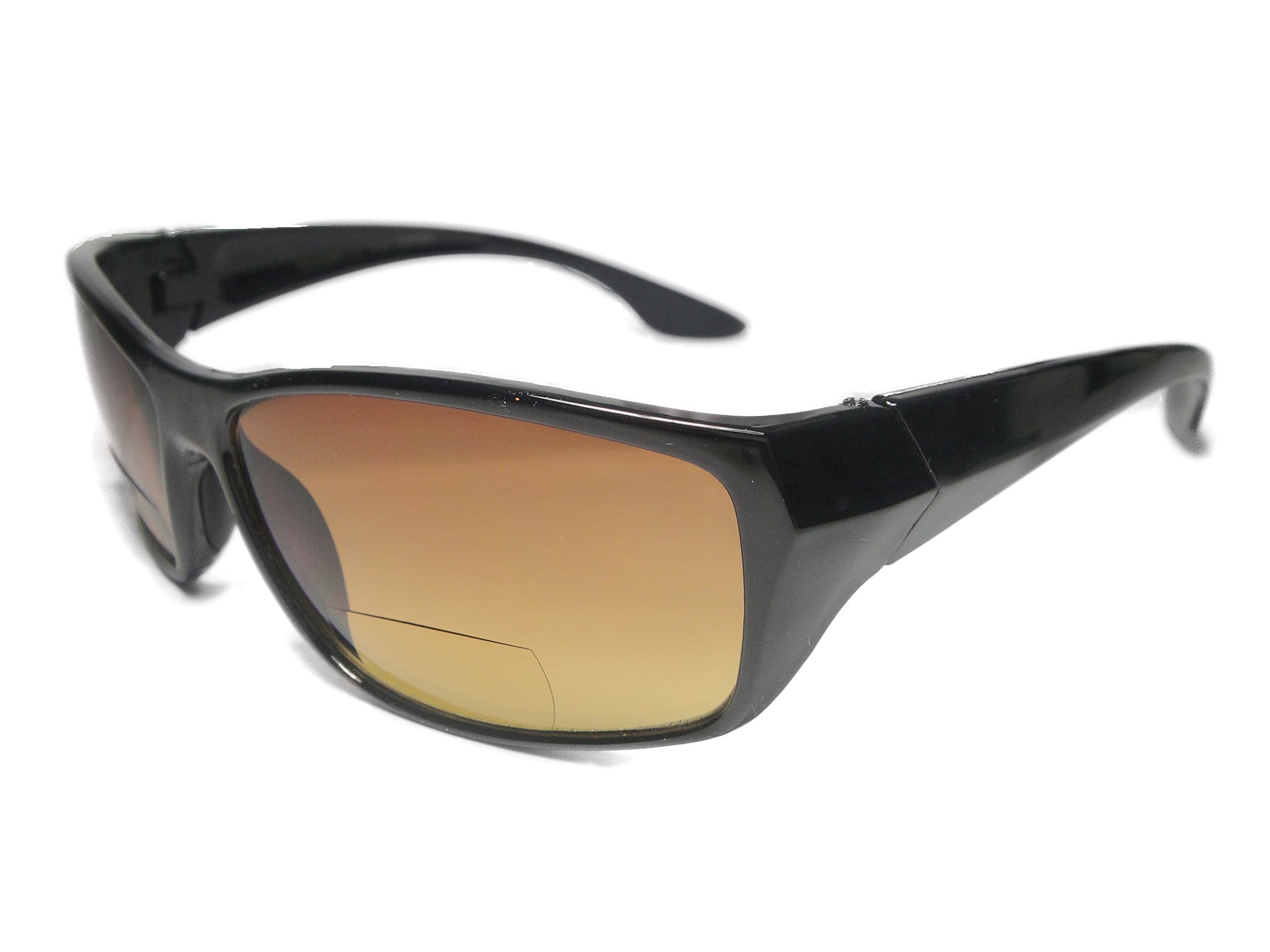 High Definition Bifocal Reader Sunglasses Amber Lens for Men and Women +1.25