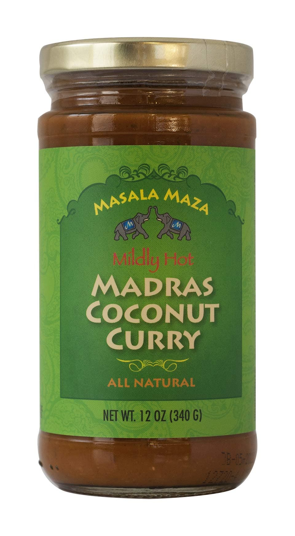 Masala Maza - Madras Coconut Curry Sauce, Rich, and Redolent Sauce with Indian Spices and Coconut: Mildy, Hot Madras Curry for Veggies or Meat - (12oz-340g)
