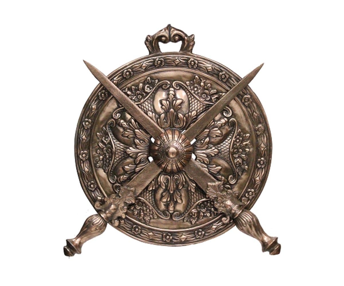 APKAMART Hand Crafted Royal Samurai Dhal Talwar Set Traditional Wall Hanging - 18 Inch - Sword And Shield - Wall Showpiece For Wall Decor, Home Decor, Room Decor And Gifts