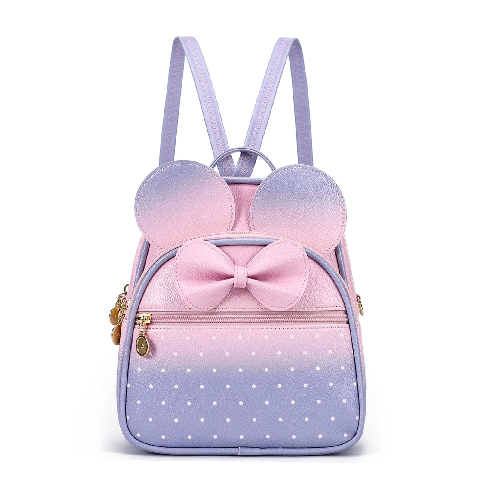 Girls Mini Backpack Bowknot Polka Dot Cute Small Daypacks Convertible Shoulder Bag Purse for Women