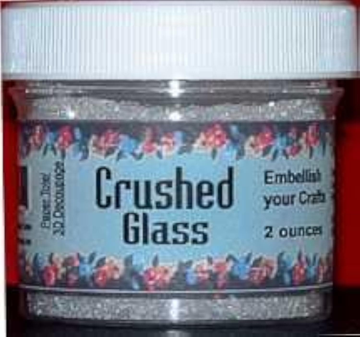 Clear Sparkling Crushed German Glass - Great for Crafts, Fingernails, Home Decor and More! 2 Ounces. (The Additional Pictures Show This Glass glittler Used in 3D Paper Tole Craft Pictures)