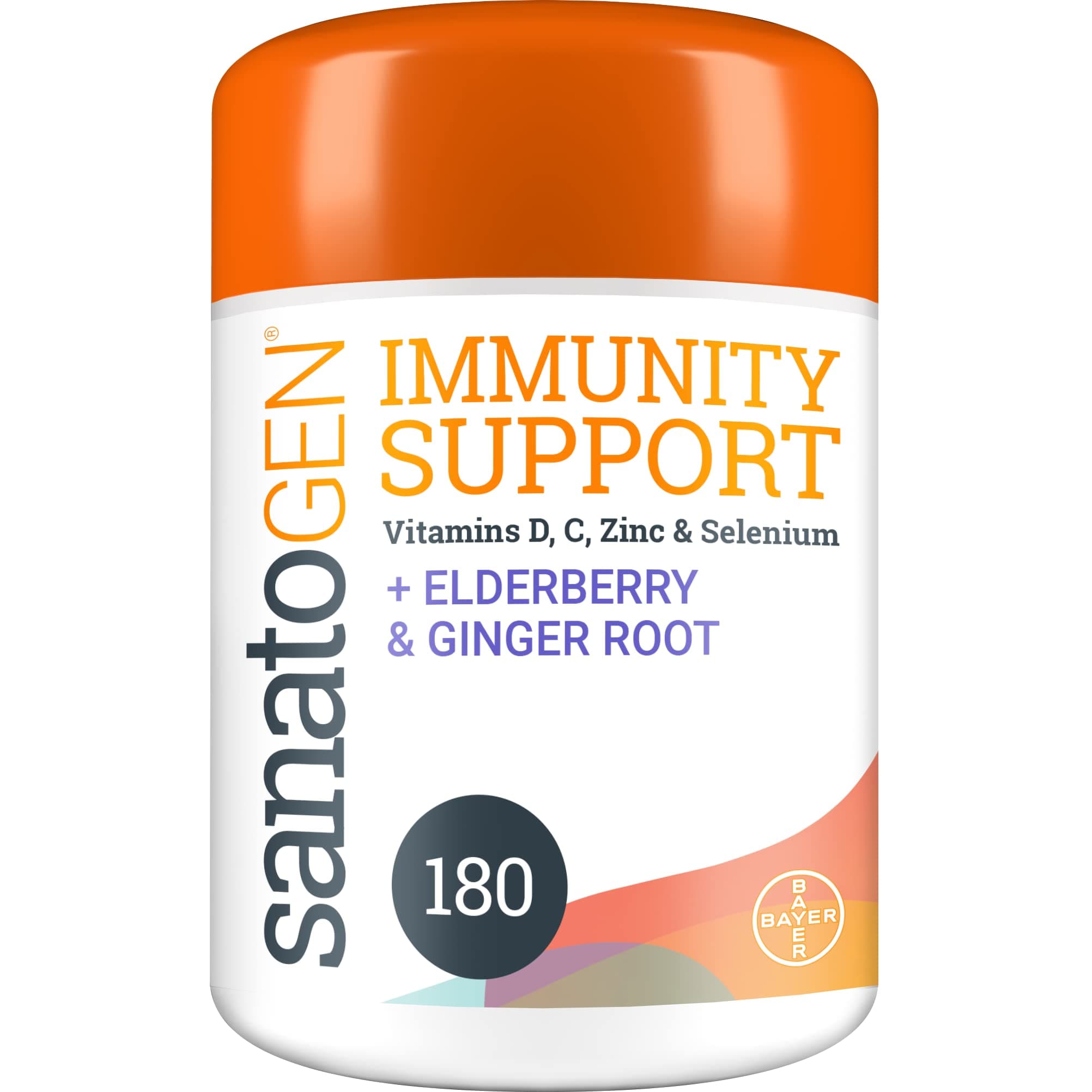 SanatogenImmunity Support Dietary Supplement with Vitamin D, Vitamin C, Zinc and Selenium - 180 Tablets