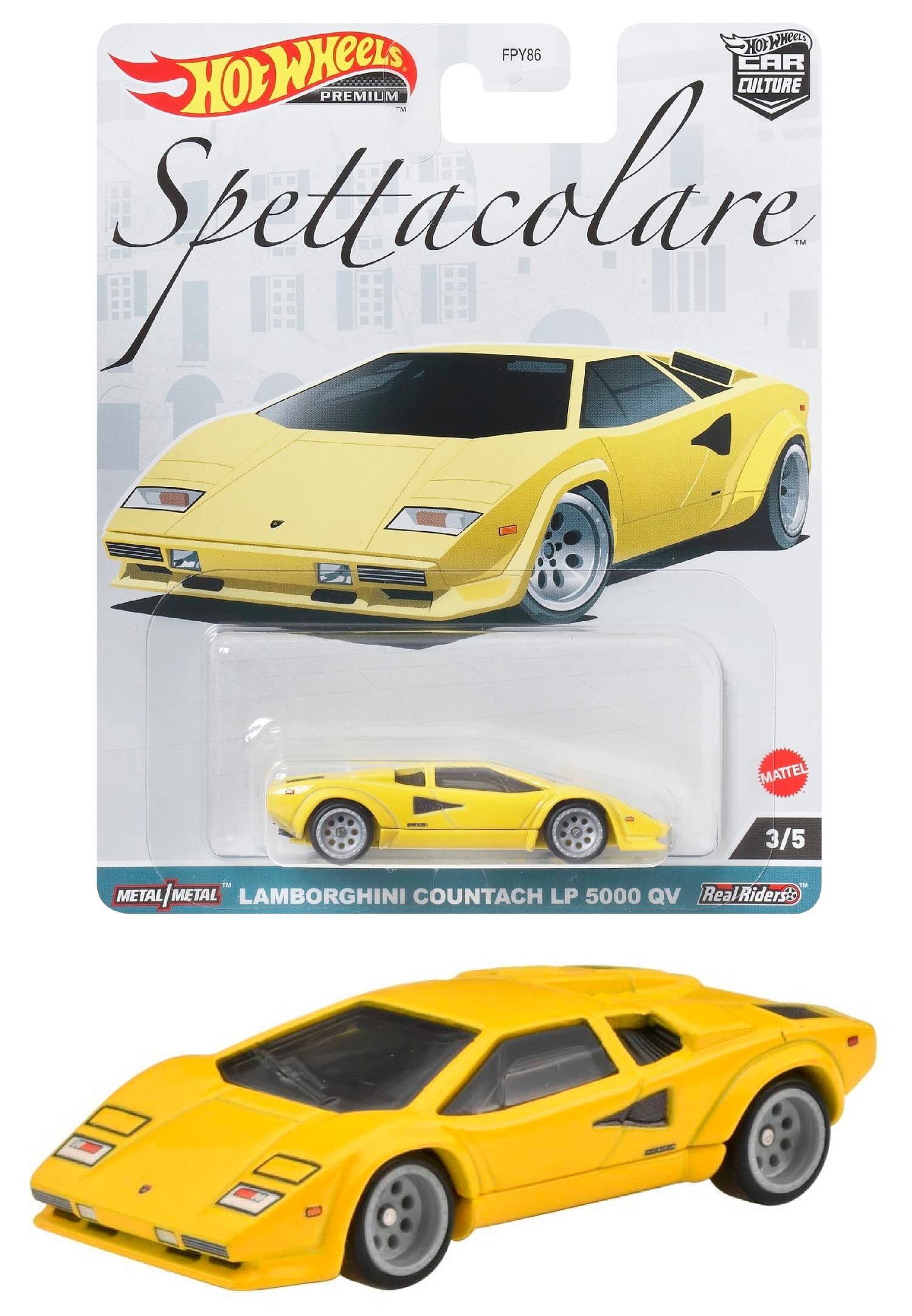 Hot Wheels HKC47 Car Culture Spetta Colare - Lamborghini Countach LP 5000 QV [3 Years Old and Up]