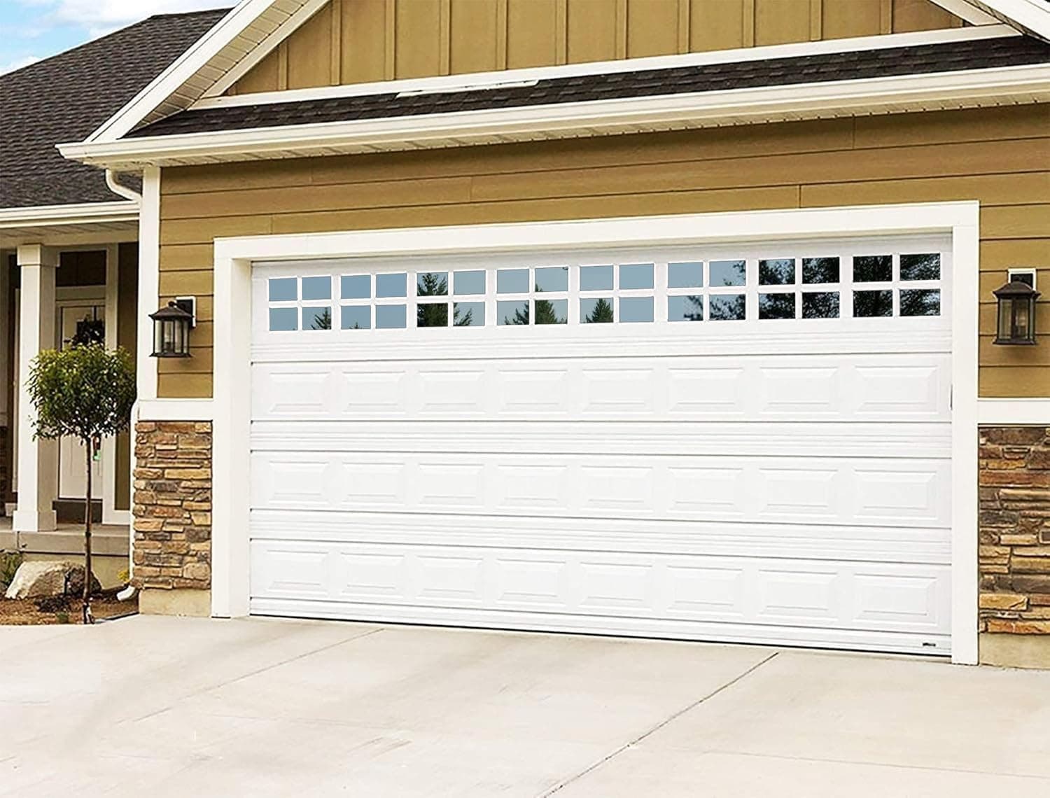 Magnetic Garage Door Window Panels – 32PCS Faux Mirror Window Kit for 2 Car Garage Door, 10 Min Tool-Free Install, Strong Magnet, Instantly Boost Curb Appeal, Looks Like Real Windows (6×4 in)