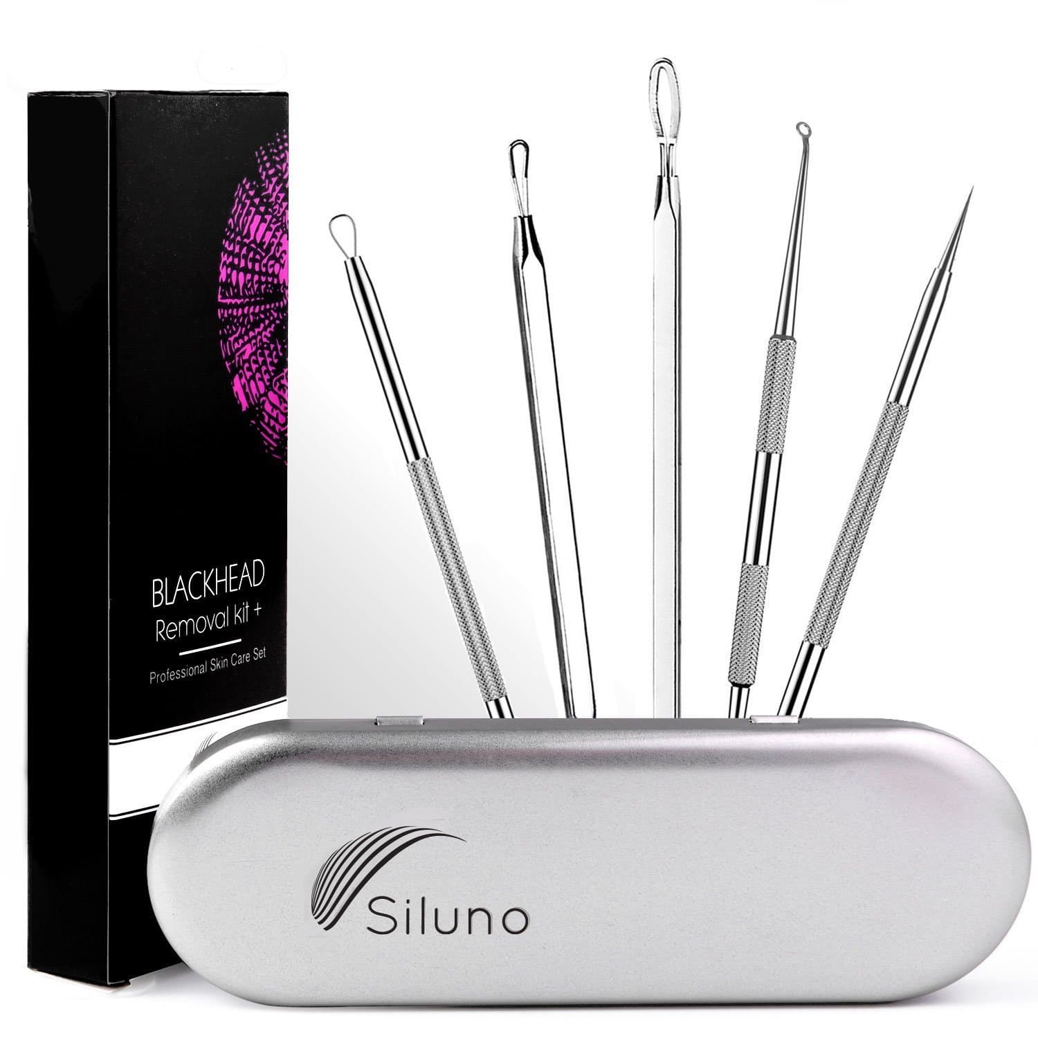 Stainless steel blackhead remover, professional comedone extractor, blackhead remover set of stainless steel, tool anti pimple, comedone, acne, blemish, blackhead