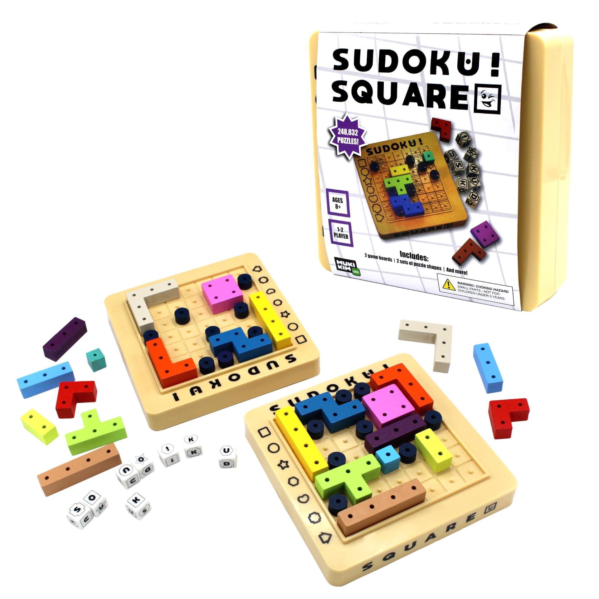 MUKIKIM Sudoku Square - Sudoku Strategy with A Twist! 248,832 Solutions STEM Genius Game! Roll The Dice & Race Your Opponent. First Player to Complete The Puzzle Wins!