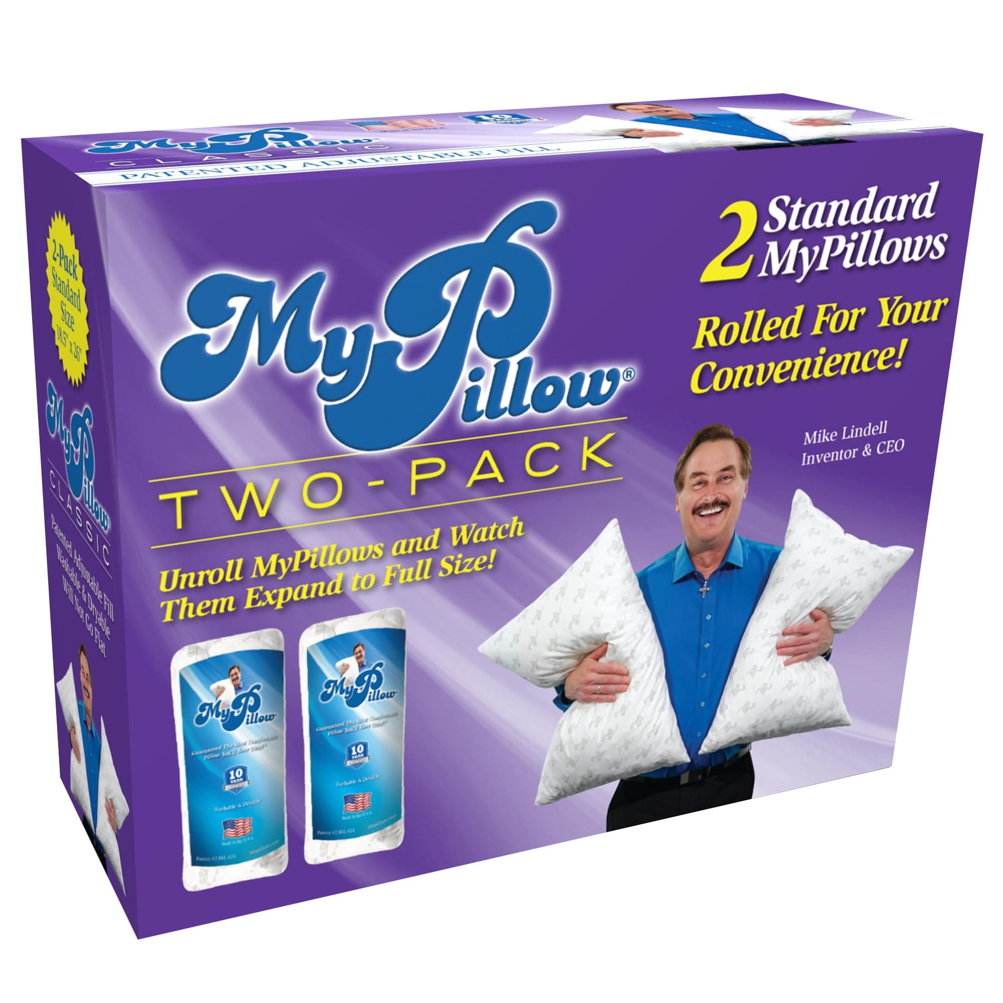 MyPillowClassic Standard Bed Pillow, Medium Support (Pack of 2)