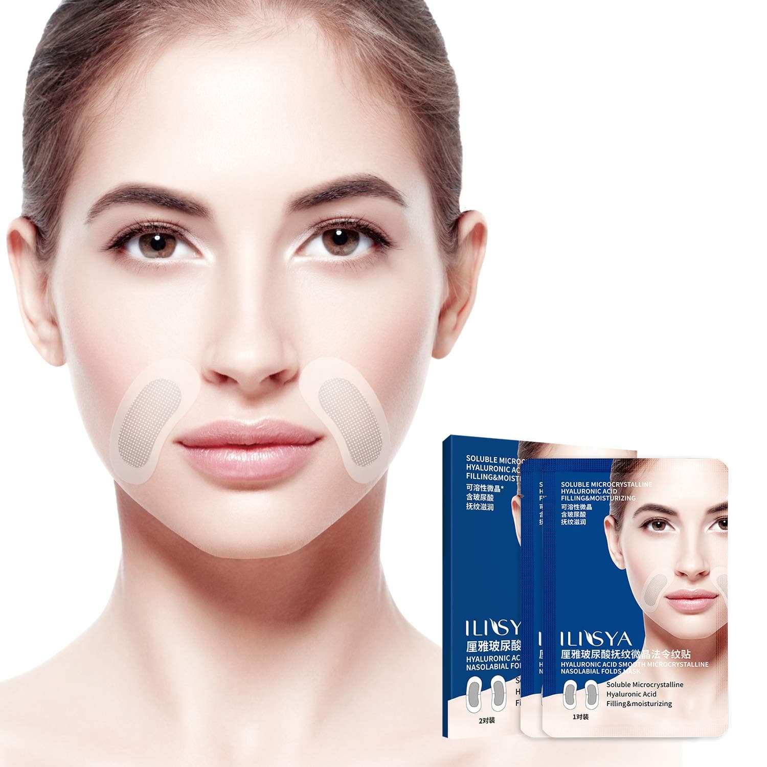 Micro Needle Nasolabial Folds Patch Anti-Wrinkle Hyaluronic Acid Facial Patches Nasolabial Folds Treatment Anti Wrinkle Pads