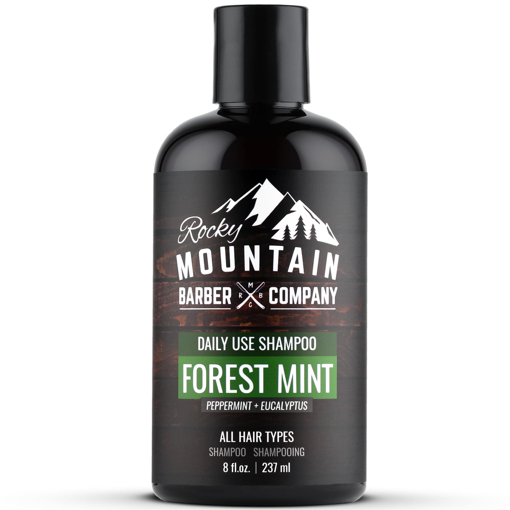 - Rocky Mountain Barber Company Men's Shampoo - Tea Tree Oil, Peppermint & Eucalyptus for All Hair Types