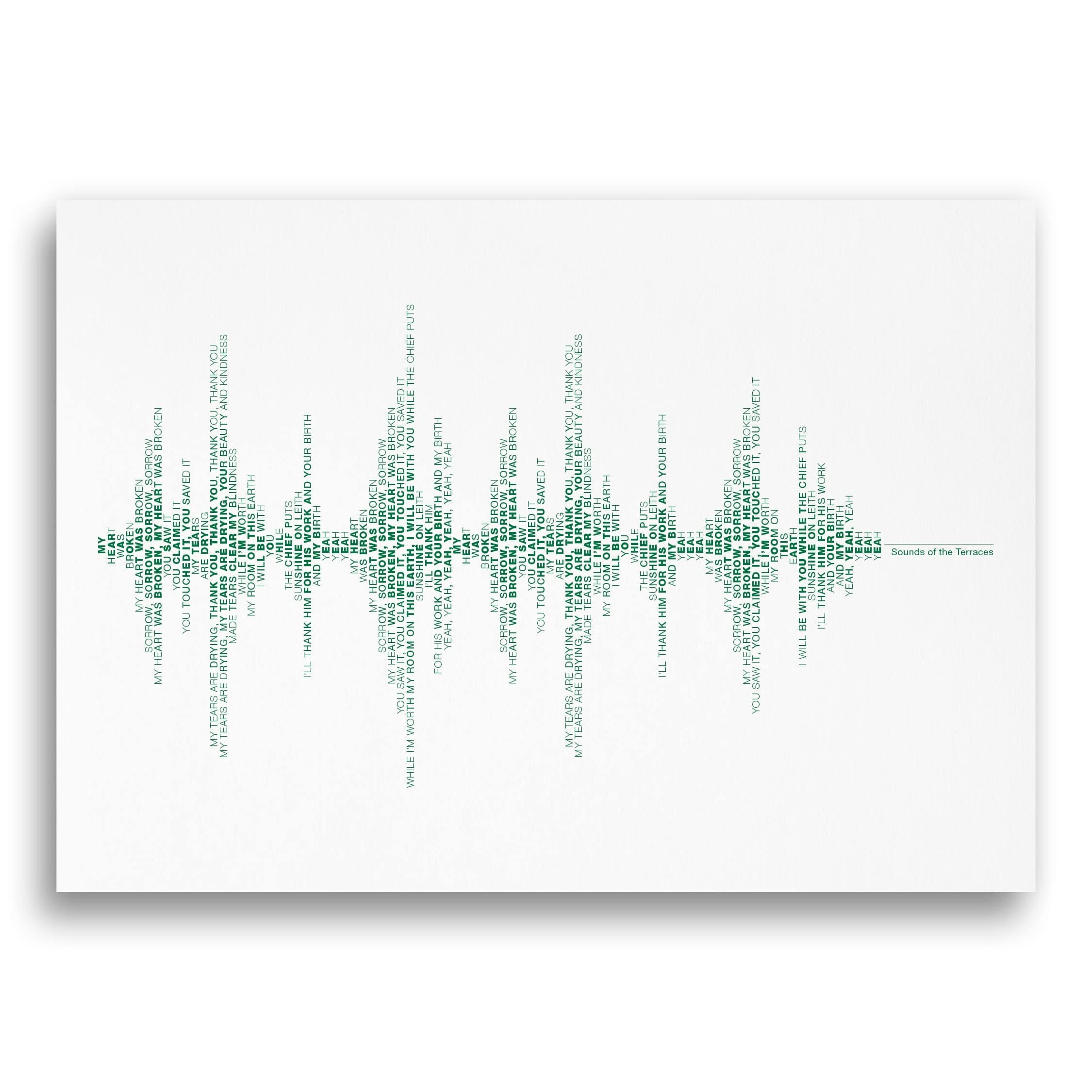 Hibernian, 'Sounds of Easter Road', Soundwave Typography Prints, By Dinkit