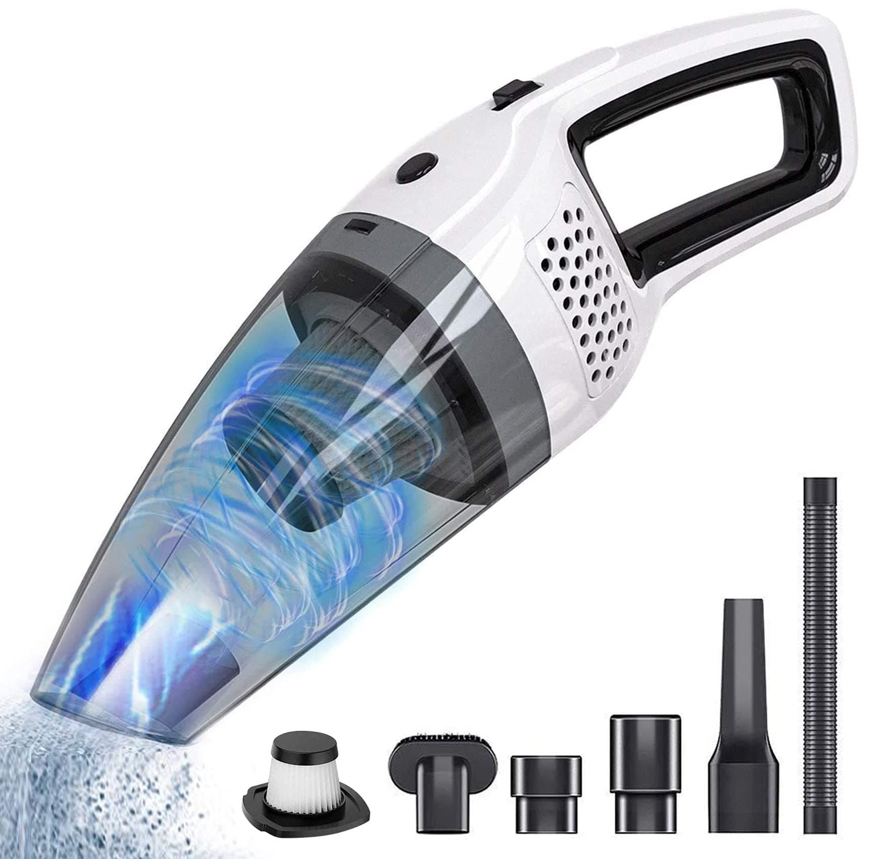 BOLWEO Handheld Cordless Vacuum Cleaner, DC 12V Portable Car Vacuum Cleaner, Strong Suction High Power Hand Vacuum, Lightweight Dry Wet Amphibious Vehicle Cleaner