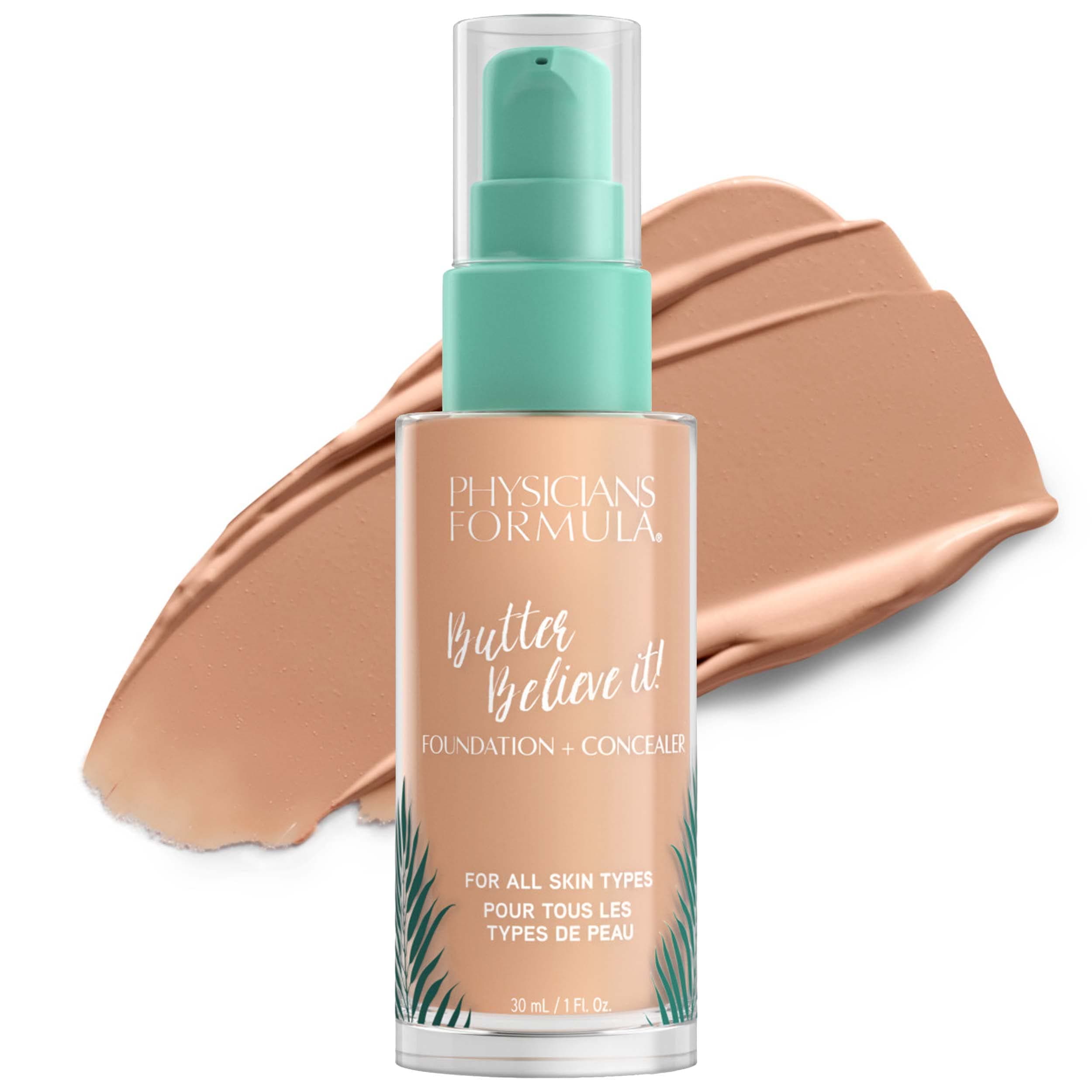 Murumuru Butter Believe It! Foundation + Concealer, Creamy Foundation and Concealer for a Radiant Glow, with Murumuru, Cupuaçu, and Tucuma Butter, Light-to-Medium