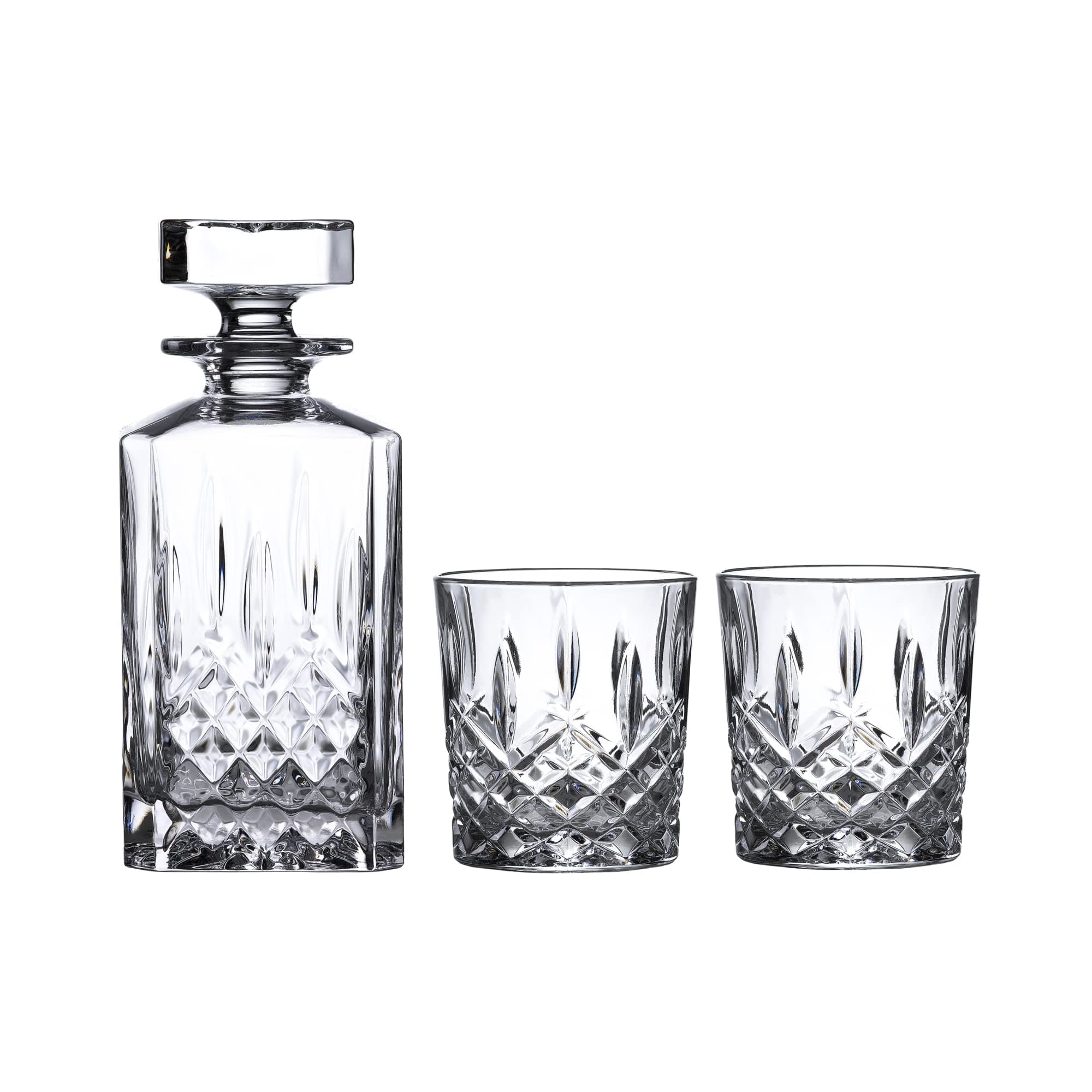 Markham Square Decanter & Double Old Fashion Pair Decanter Set, 2 Count (Pack of 1), Clear, 30 fluid ounces