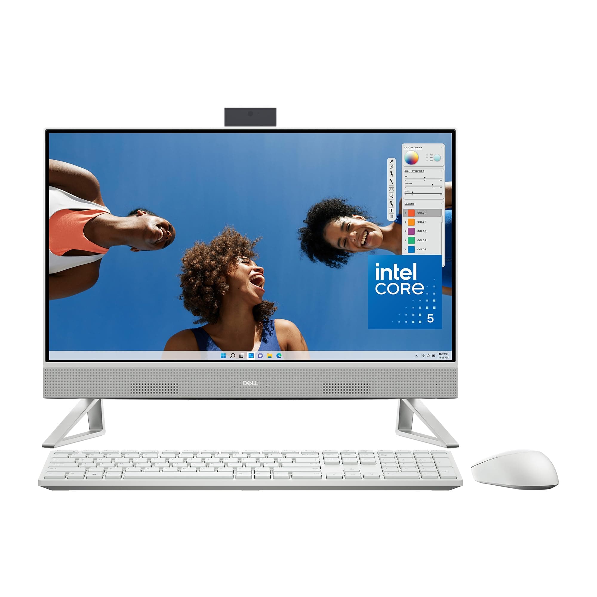 Dell Inspiron 5430 All in One Desktop - 23.8-inch FHD (1920 x 1080) Display, Intel Core 5-120U, 8GB DDR4 RAM, 512GB SSD, Intel Graphics, Windows 11 Home, Onsite & Migrate Service - White