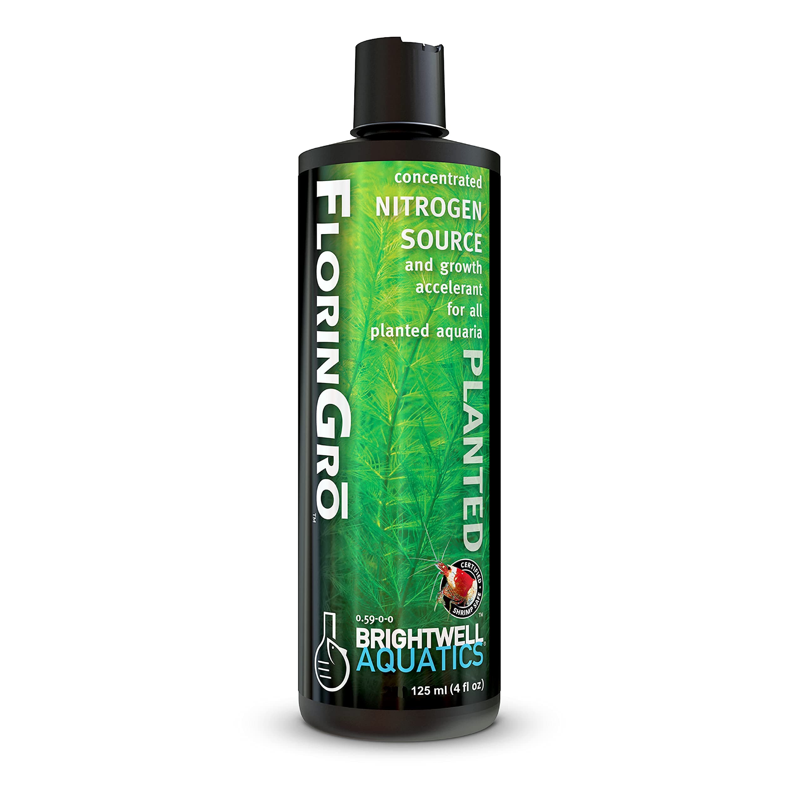 Brightwell Aquatics Shrimp FlorinGrō+ – Nitrate-Based Plant Supplement for Shrimp Aquariums – Supports Growth, Chlorophyll & Vibrant Foliage – Copper-Free, 125 ml