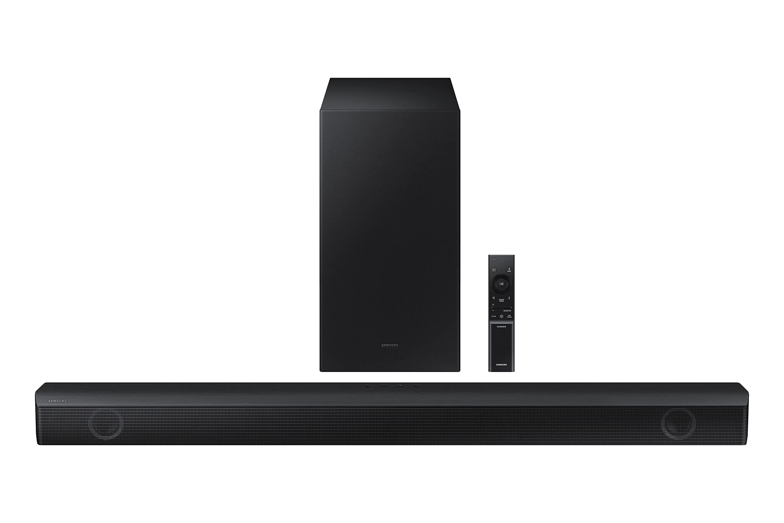 HW-B550/ZA 2.1ch Soundbar with Dolby Audio, DTS Virtual:X, Subwoofer Included, Adaptive Sound Lite, Bluetooth Multi-Device Connection, Wireless Surround Compatible, 2022, Black