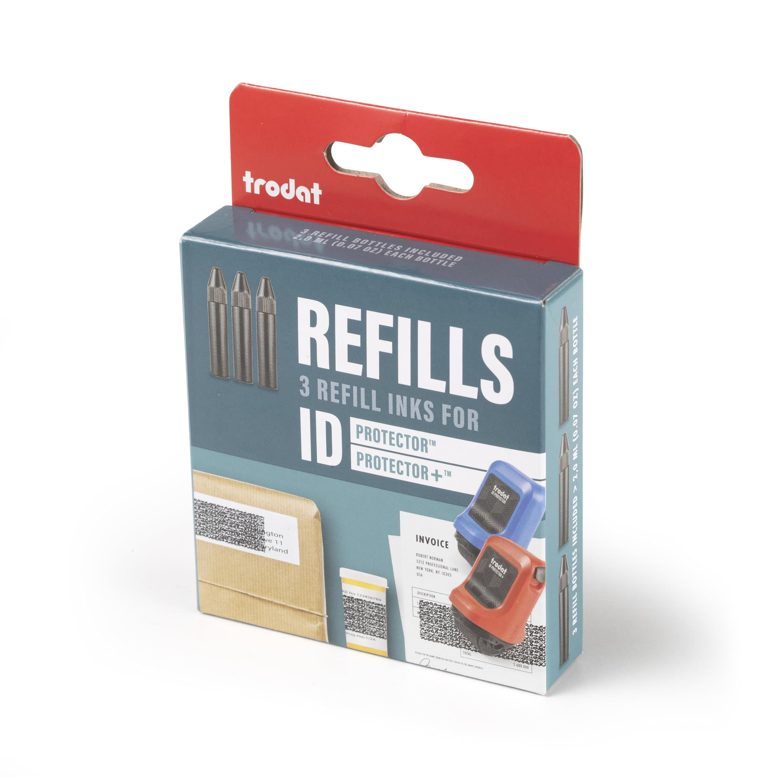Refill Inks for ID Protector+ & ID Protector – Identity Theft Protection Roller Stamp Refill Inks – 3 Refill Ink Pack