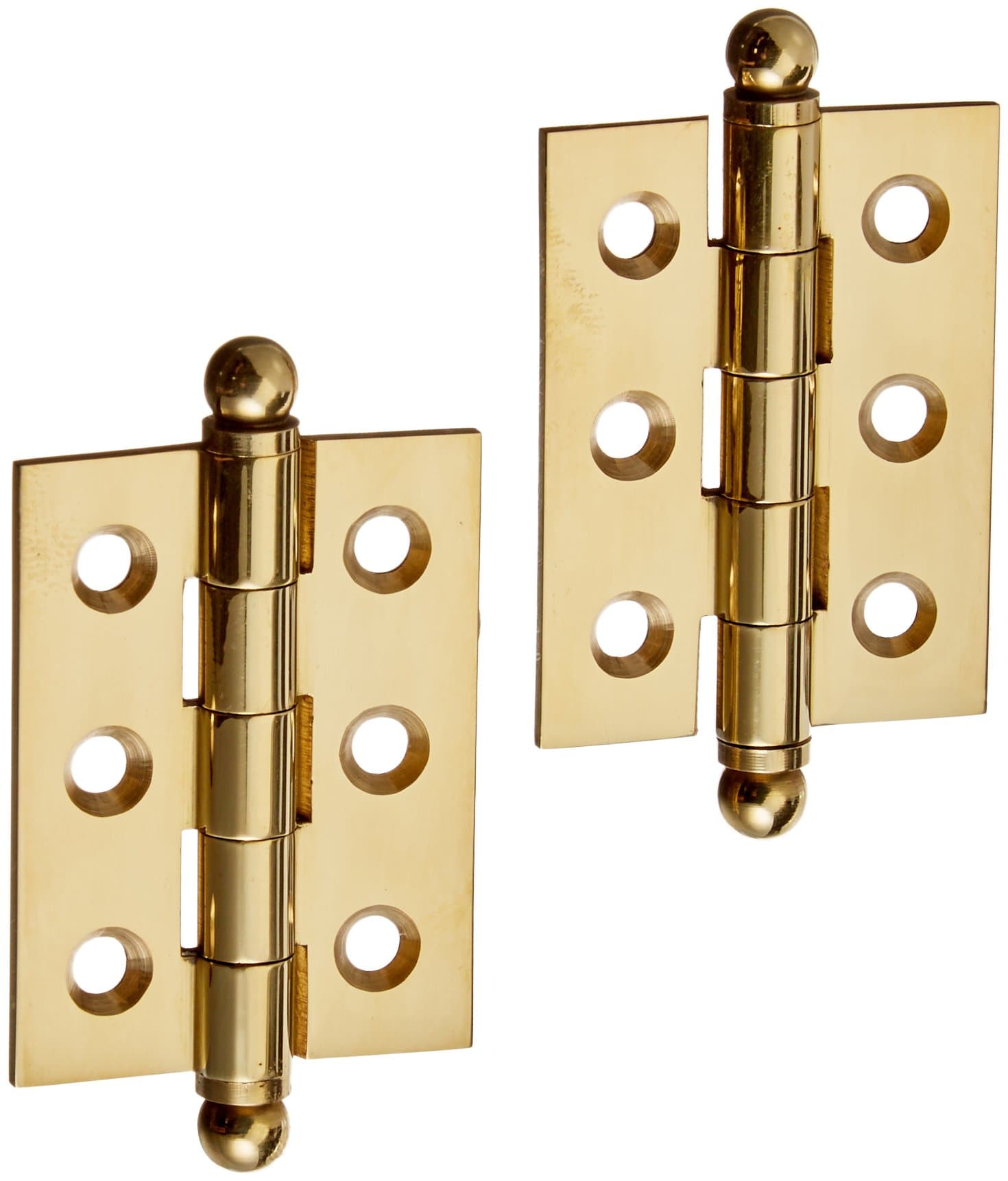 Deltana CH2015U3-UNL Solid Brass 2-Inch x 1-1/2-Inch Cabinet Hinge with Ball Tips