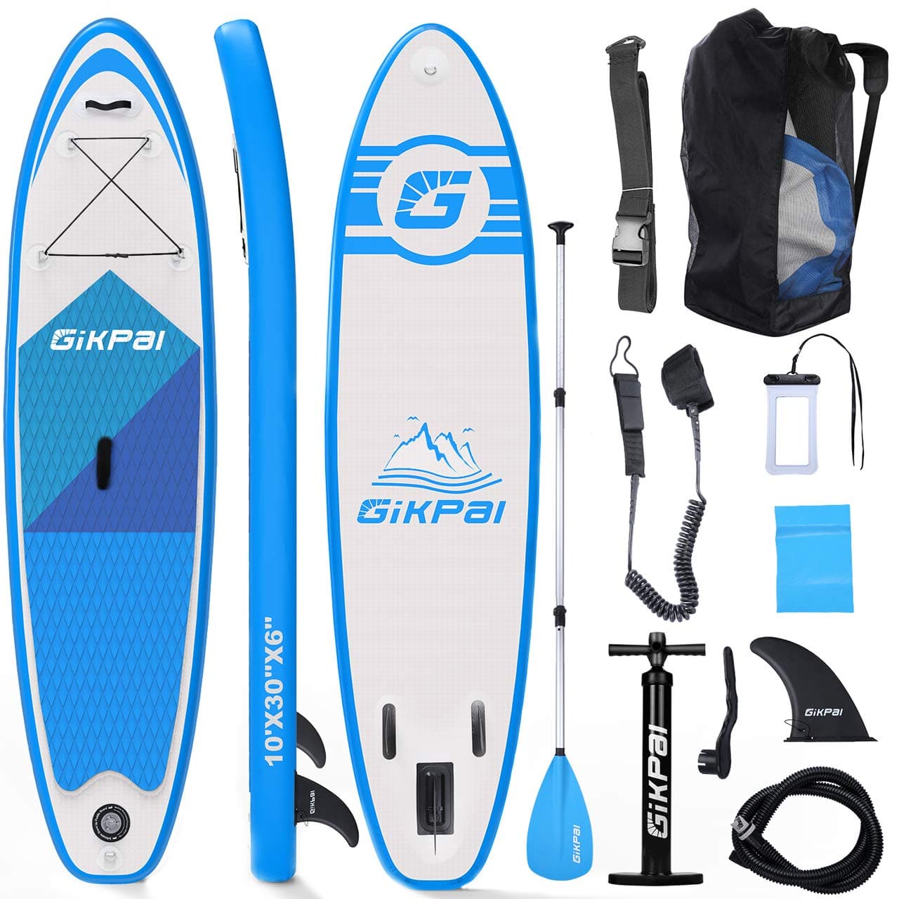 Fostoy Paddle Board, Inflatable Stand Up Paddle Boards-Premium SUP Adjustable Paddle Board Paddles Accessories &Backpack, Ankle Leash, Air Pump-Perfect for Youth & Adult (Paddle Board)