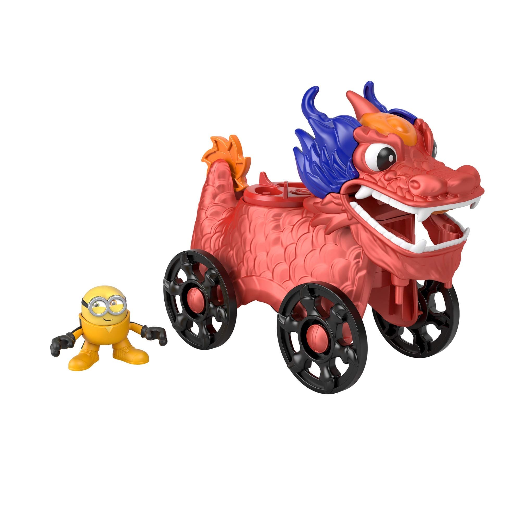 Imaginext Minions Dragon Disguise Push-Along Dragon Vehicle with Minion Figure for Preschool Kids Ages 3-8 Years