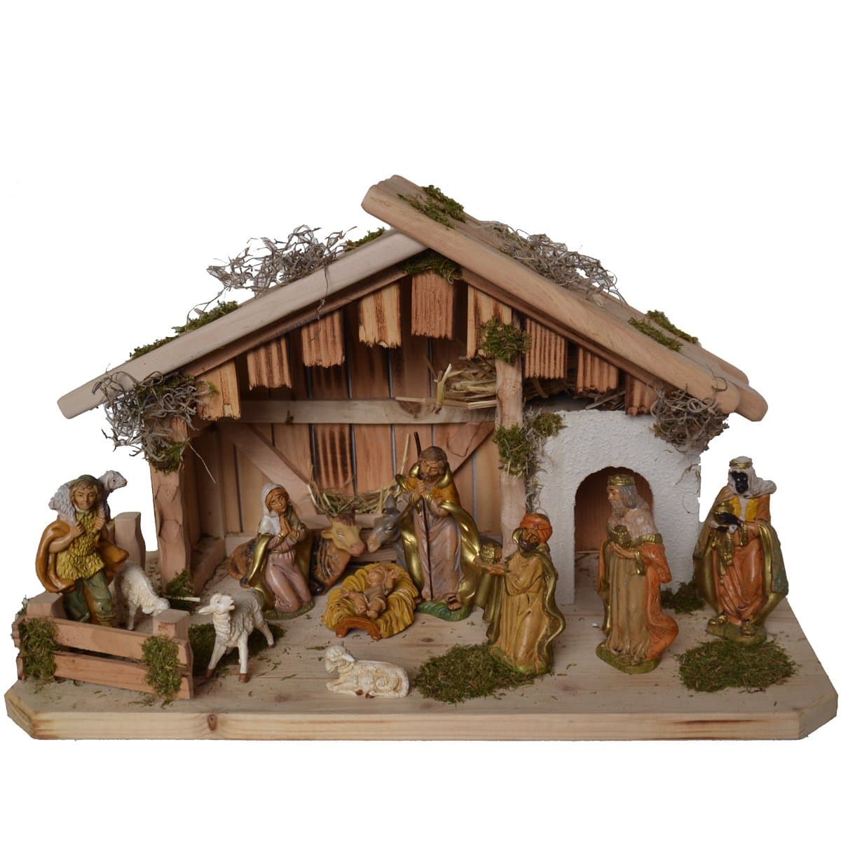 Alfred Kolbe Krippen 1356/0 G Wooden Nativity Scene for 10-12 cm Figures 50 x 25 x 30 cm