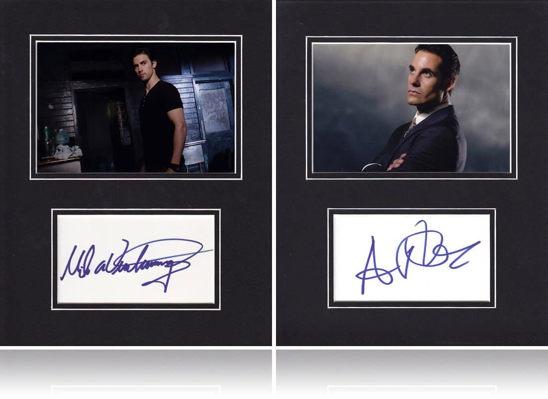 SALE! Heroes Milo Ventimiglia + Adrian Pasdar Set of 2 Authentic Hand Signed 10"x8" Mounted Displays M27