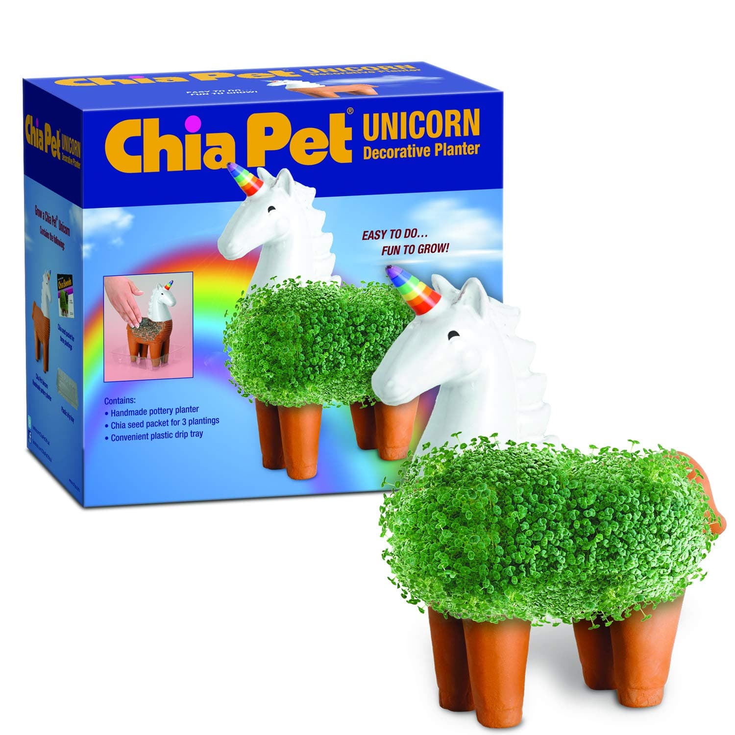 Pet Unicorn Decorative Pottery Planter, Easy to Do and Fun to Grow