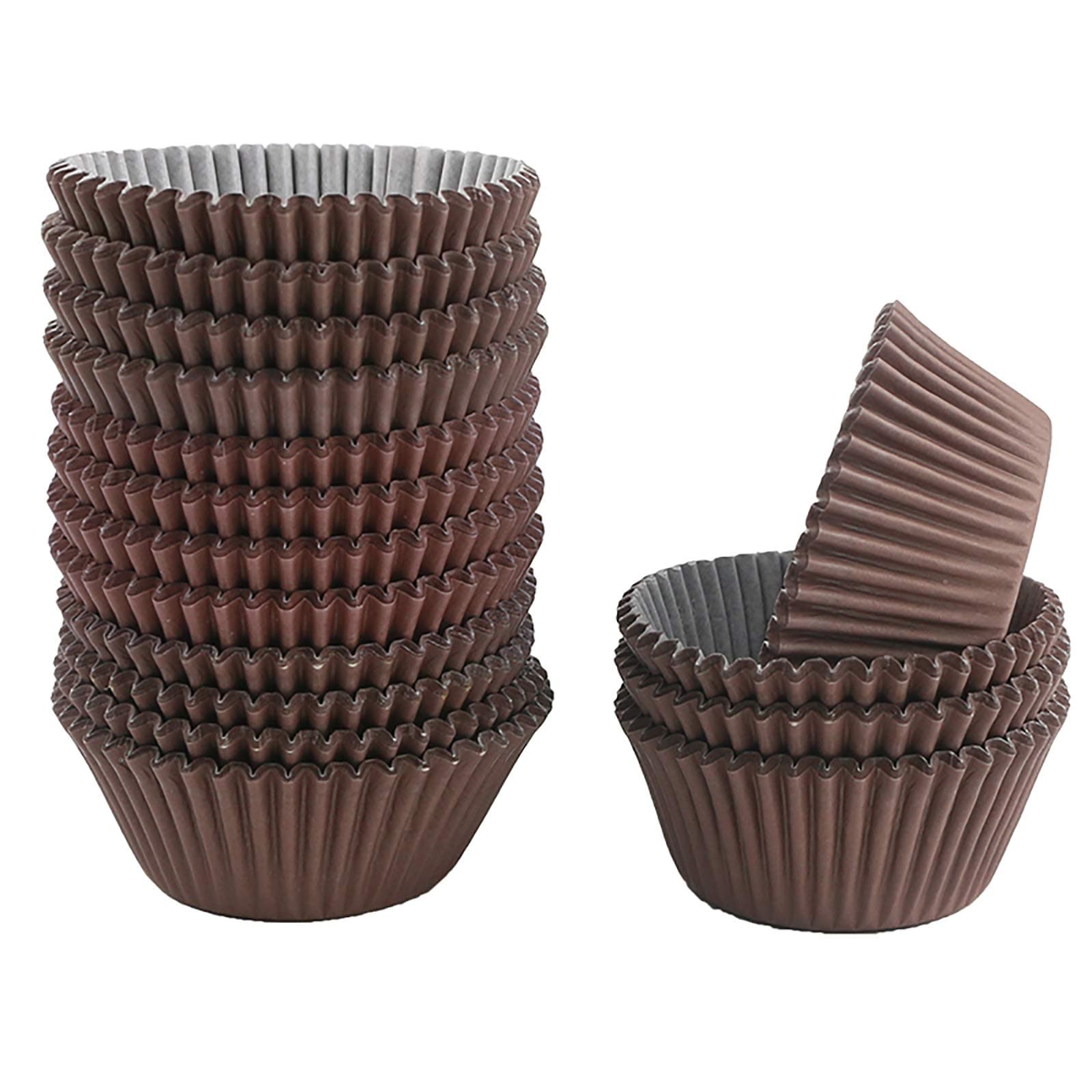 Kuqqi 400Pcs Brown Cupcake Case Liners Baking Muffin Paper Cases
