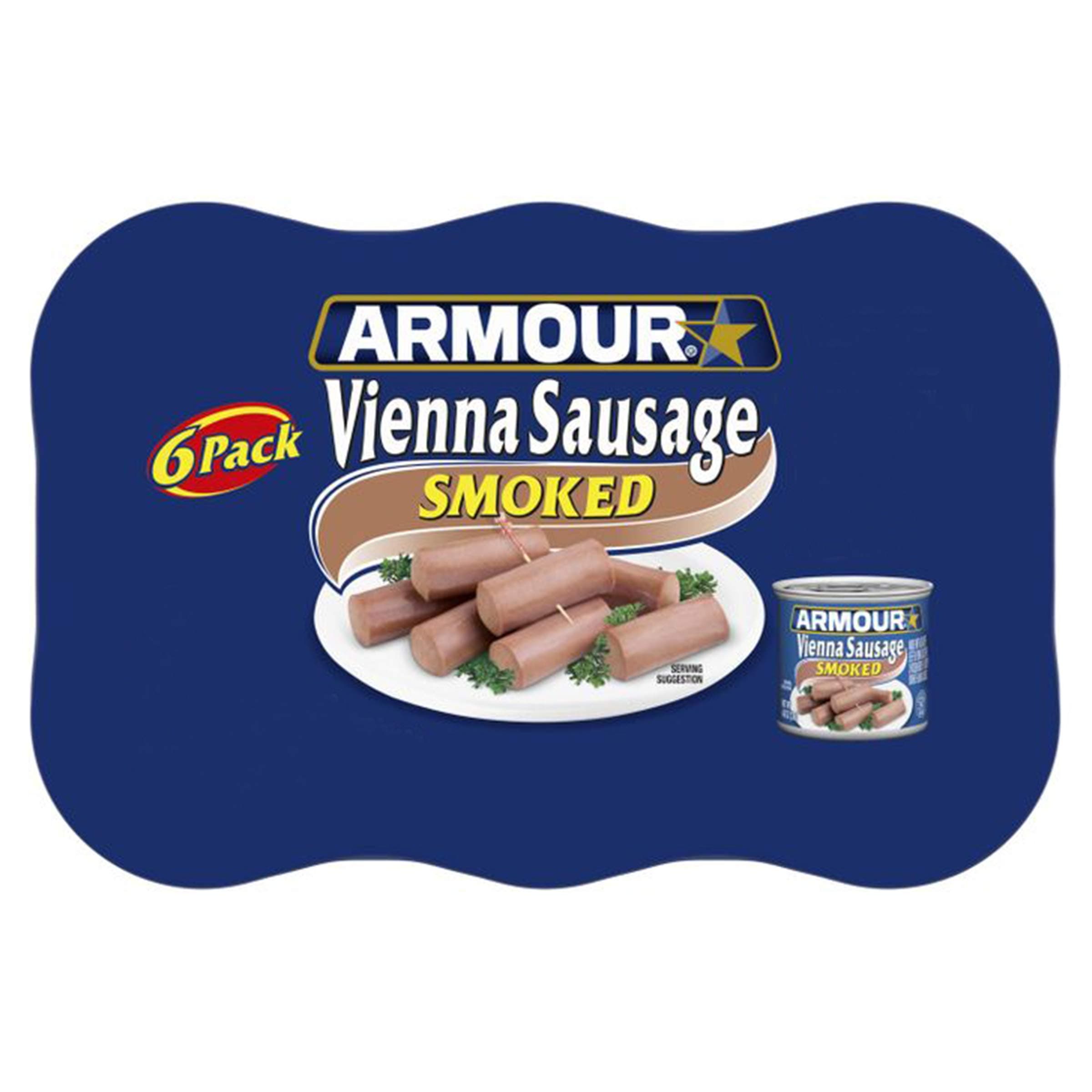 Armour Star Vienna Sausage, Smoked, Canned Sausage, 4.6 OZ (Pack of 6)