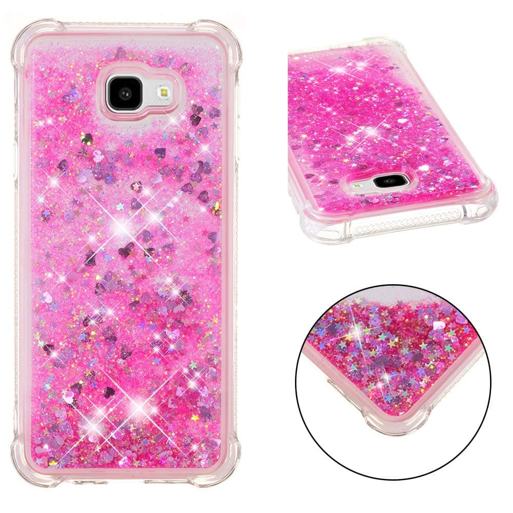 for Samsung Galaxy J4 Plus Case, Samsung Galaxy J4 Prime Case, mellonlu Fashion Luxury Cute Glitter Liquid Quicksand Floating Flowing Soft TPU Rubber Shockproof Protective Case for Galaxy J4 Plus