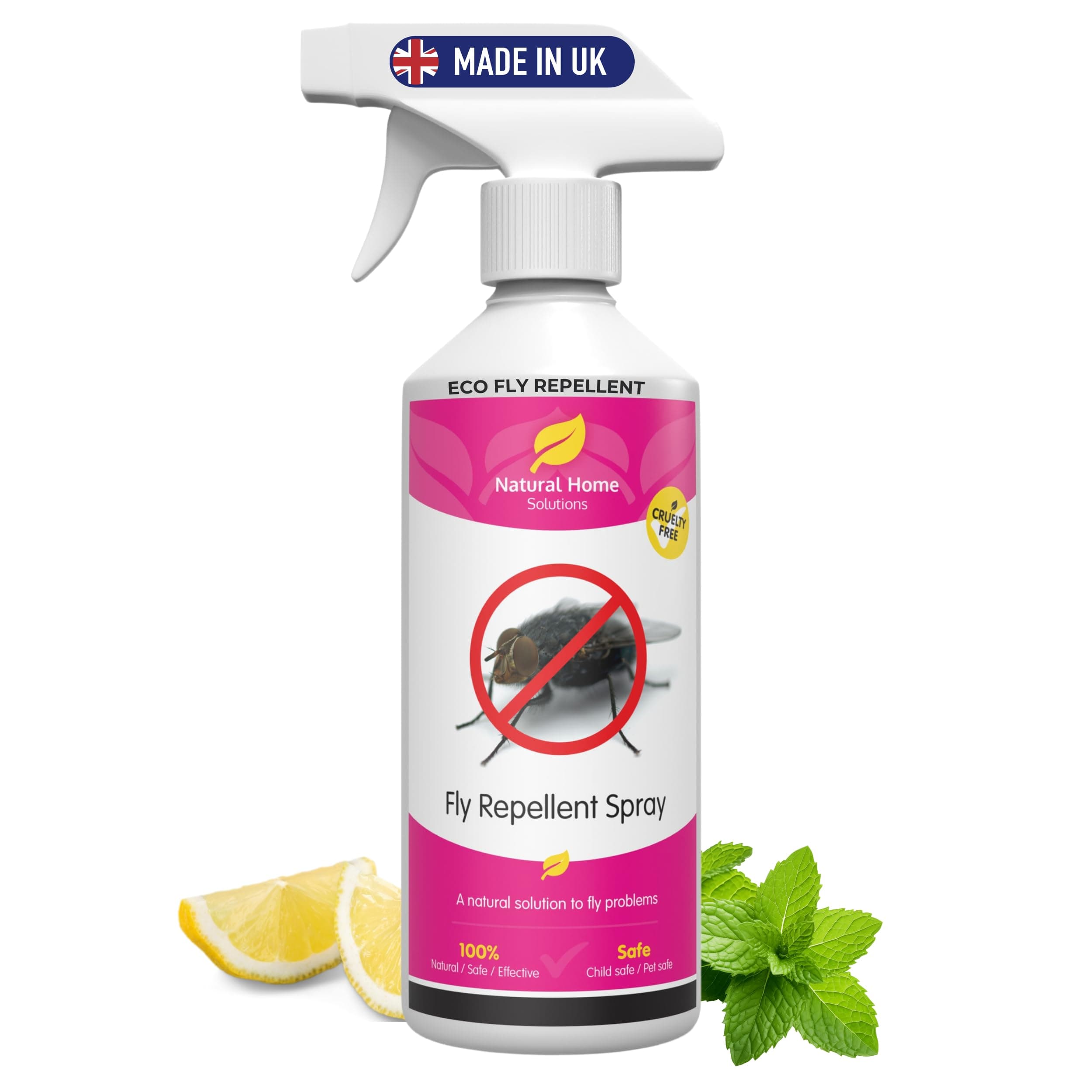 Eco Fly Insect Repellent Spray Stop Flies Coming In House Repel Mosquitos Housefly Horsefly Fruit Fly Insects Bugs Citronella Peppermint Lemongrass 1L