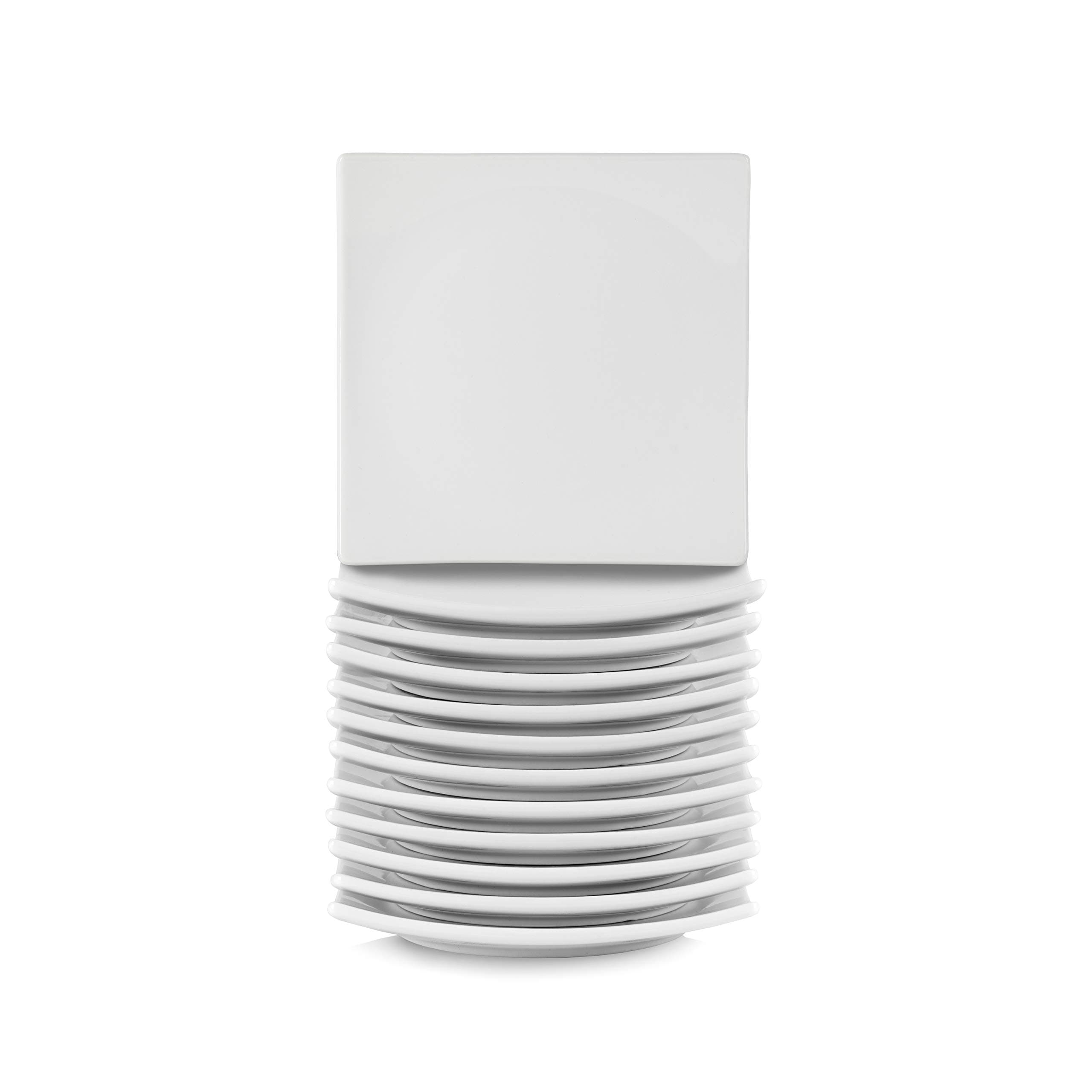 10 Strawberry Street 6" Catering Square Coupe Appetizer Plate, Set of 12,White