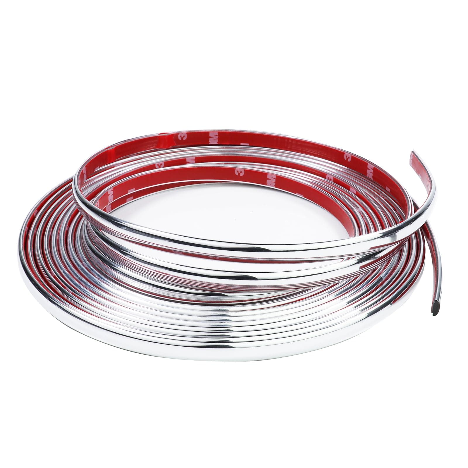 12Ft Chrome Trim Molding for Car 1/2"(12mm) Wide Automotive Side Body Trim(Self Adhesive) All Vehicles Exterior Interior Door Window Bumper Scratch-Proof Decorative UV Protected