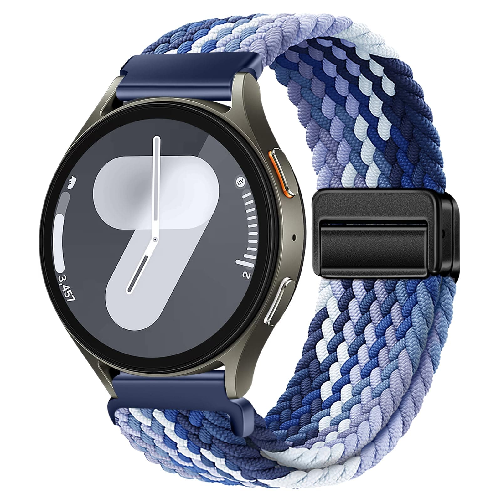 20mm Watch Strap Compatible with Samsung Galaxy Watch 7/6/5/4 Strap 44mm 40mm/5 Pro 45mm Wriststrap/Active 2 Band Magnetic Buckle Braided Belt(Watch Not Included)