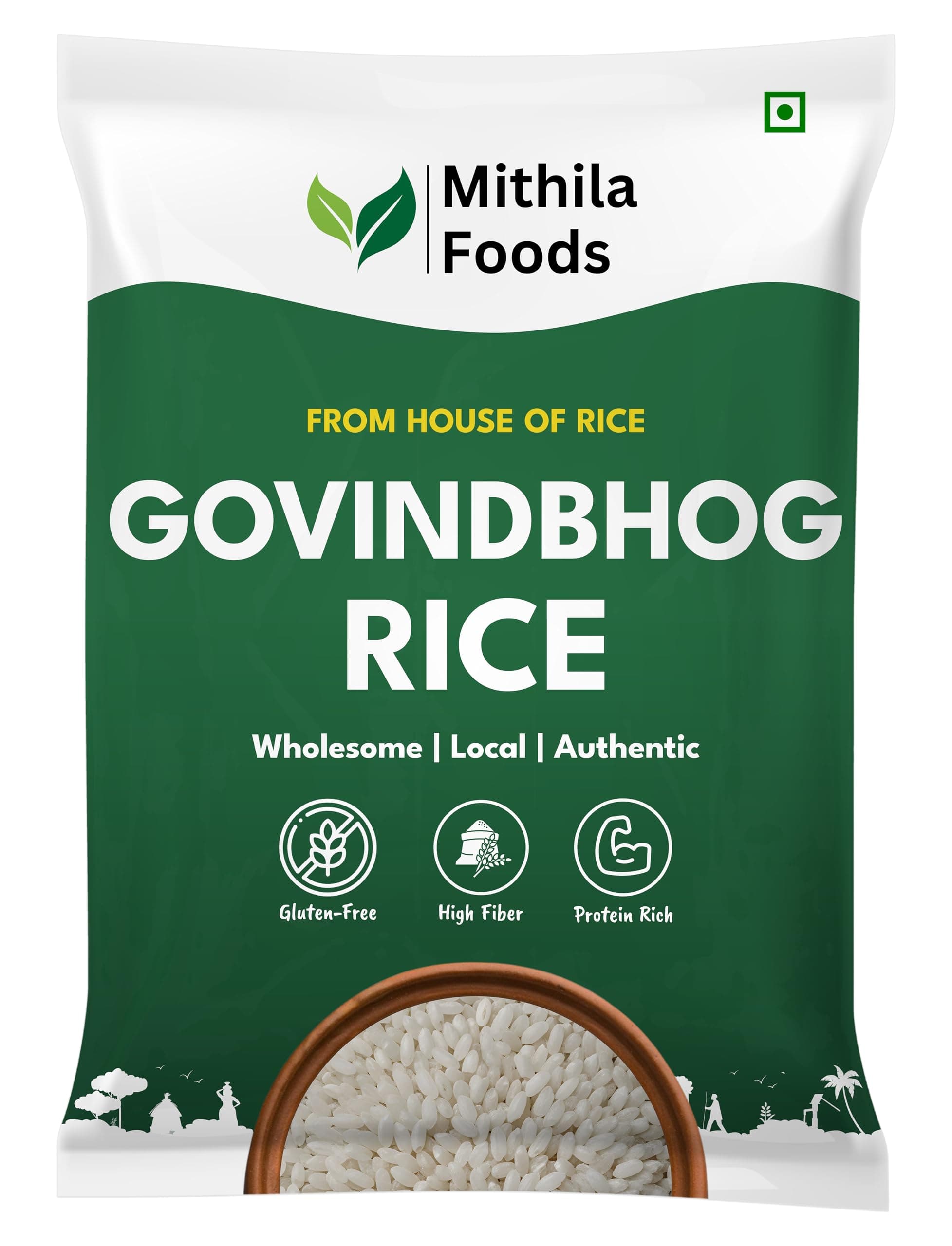 MITHILA FOODS 5 kg Bihari Govind Bhog Rice for Kheer, Biryani & Pulao | Rich Aroma, Naturally Aged, Tasty, Fluffy, Non-sticky Chawal Gobindobhog Rice | Authentic Traditional Cultural Flavor From Bihar ( Value Pack )