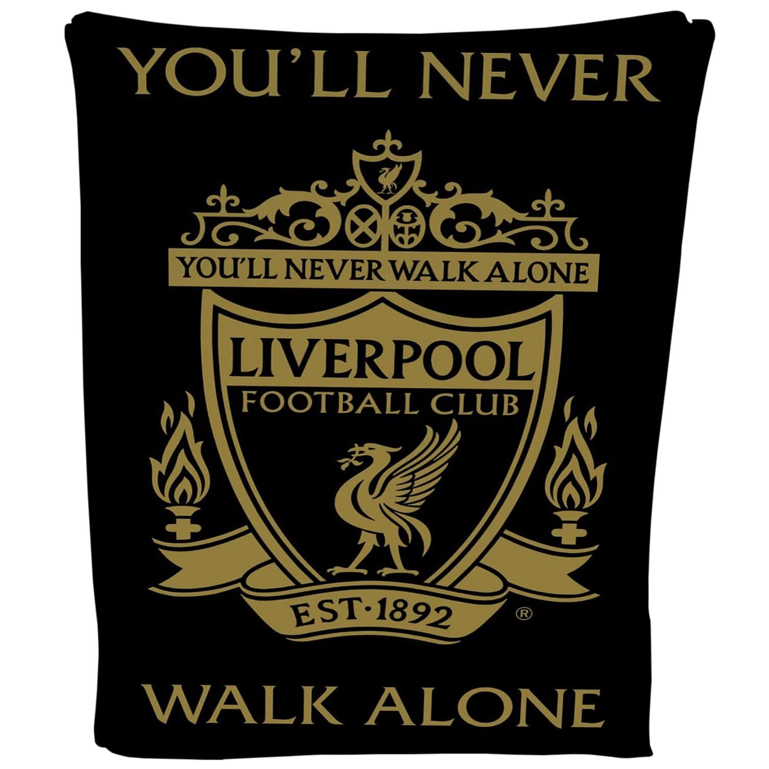 Todd LinensLiverpool Football Crest Black Fleece Blanket Throw Soft LFC Warm Sofa Travelling Blanket Liverpool Gift for Men Kids Teen 100x 150 cm
