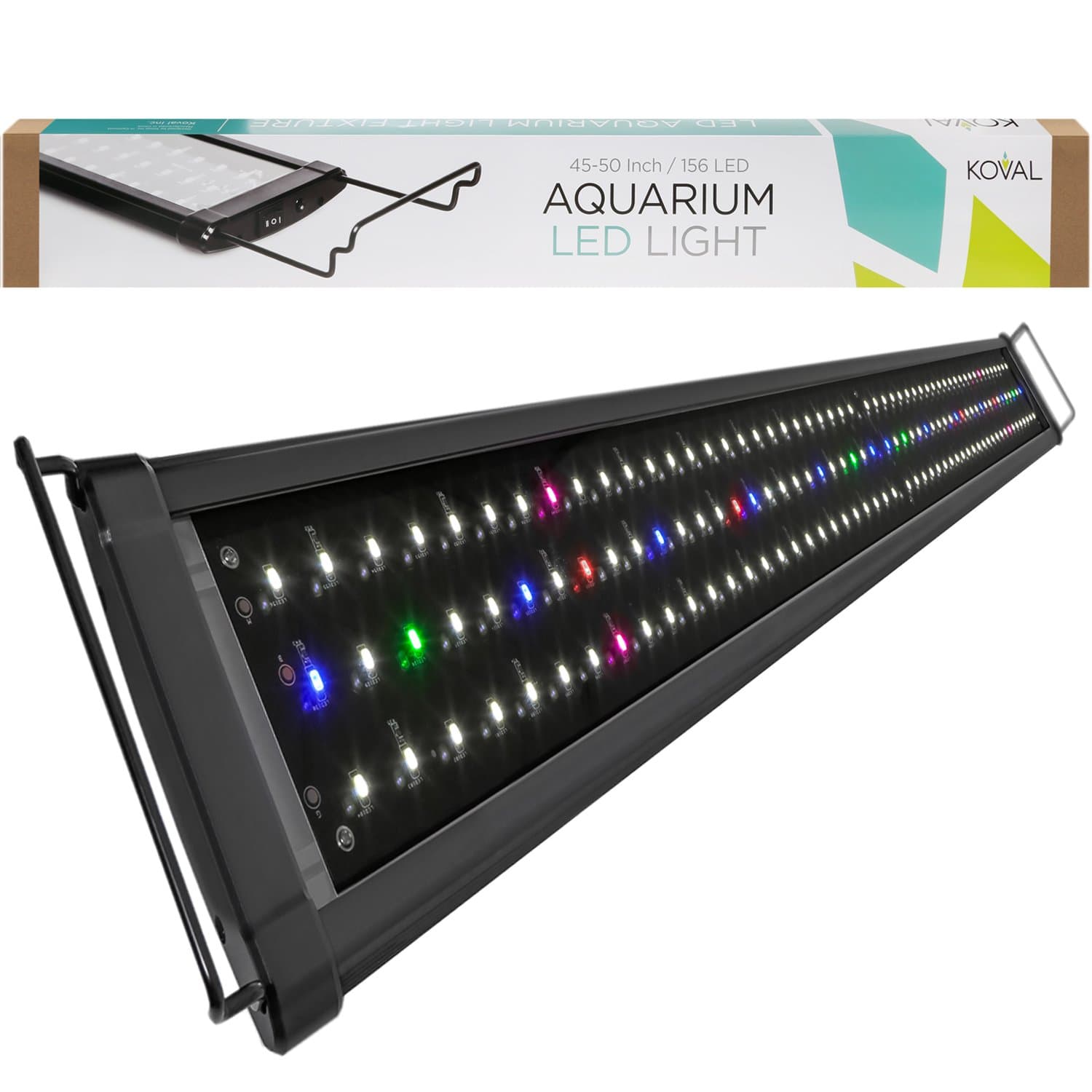 Koval156 LED Aquarium Light Hood with Extendable Brackets, 45-Inch to 50-Inch