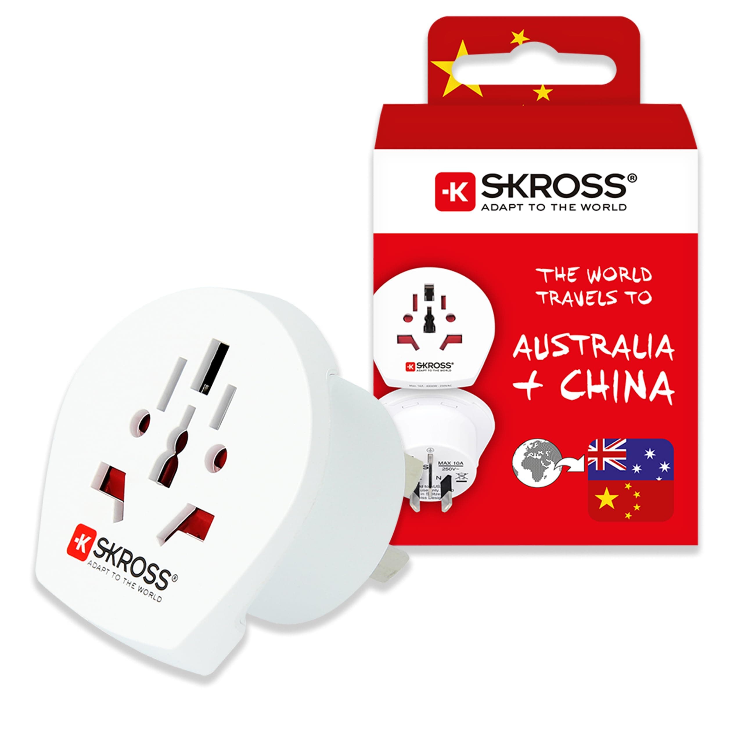 World to Australia/China Country Travel Adaptor, White