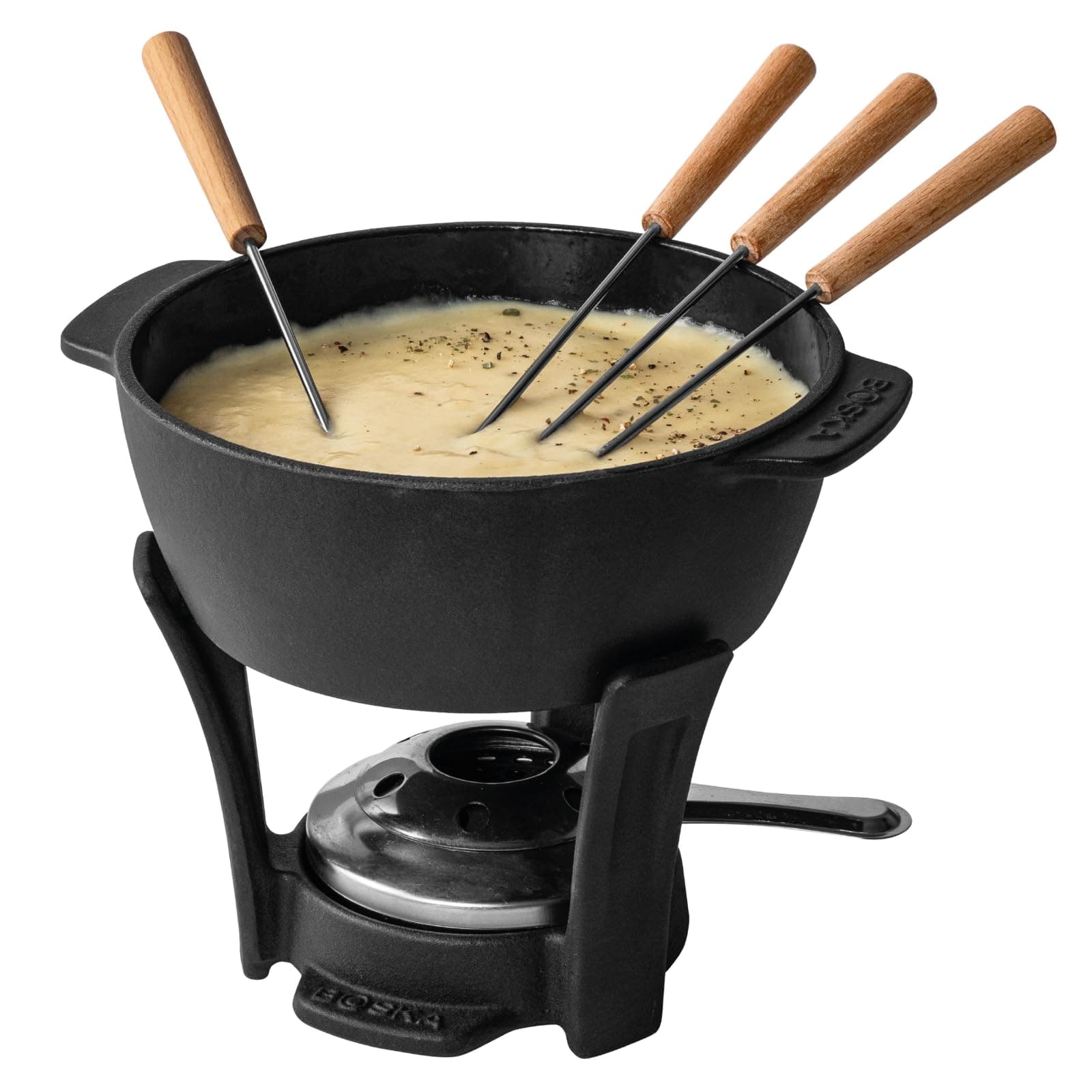 BOSKA Party Pro 1.1L Cheese Fondue Set - Fondue Set - Fondue Pot - Cast Iron - 700g