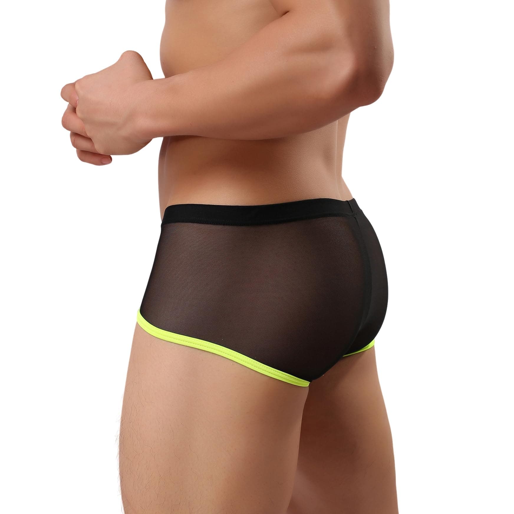 Men's Comfortable Silky Underwear Trunks Sexy Translucent Boxer Shorts