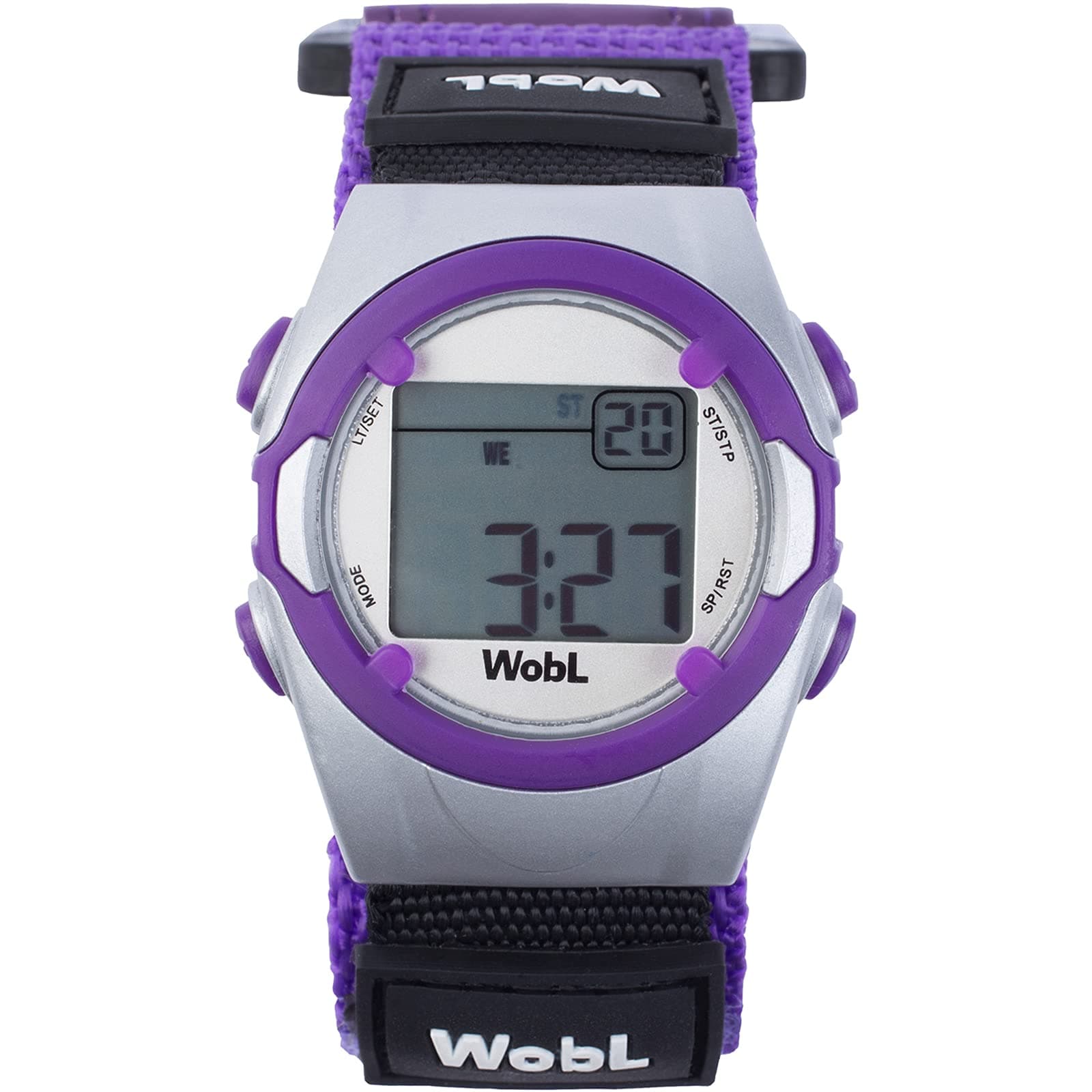 WobLWobL Vibrating 8-Alarm & Repeating Countdown Timer Watch for Medication/Sports/Meetings/Potty Reminders, Purple