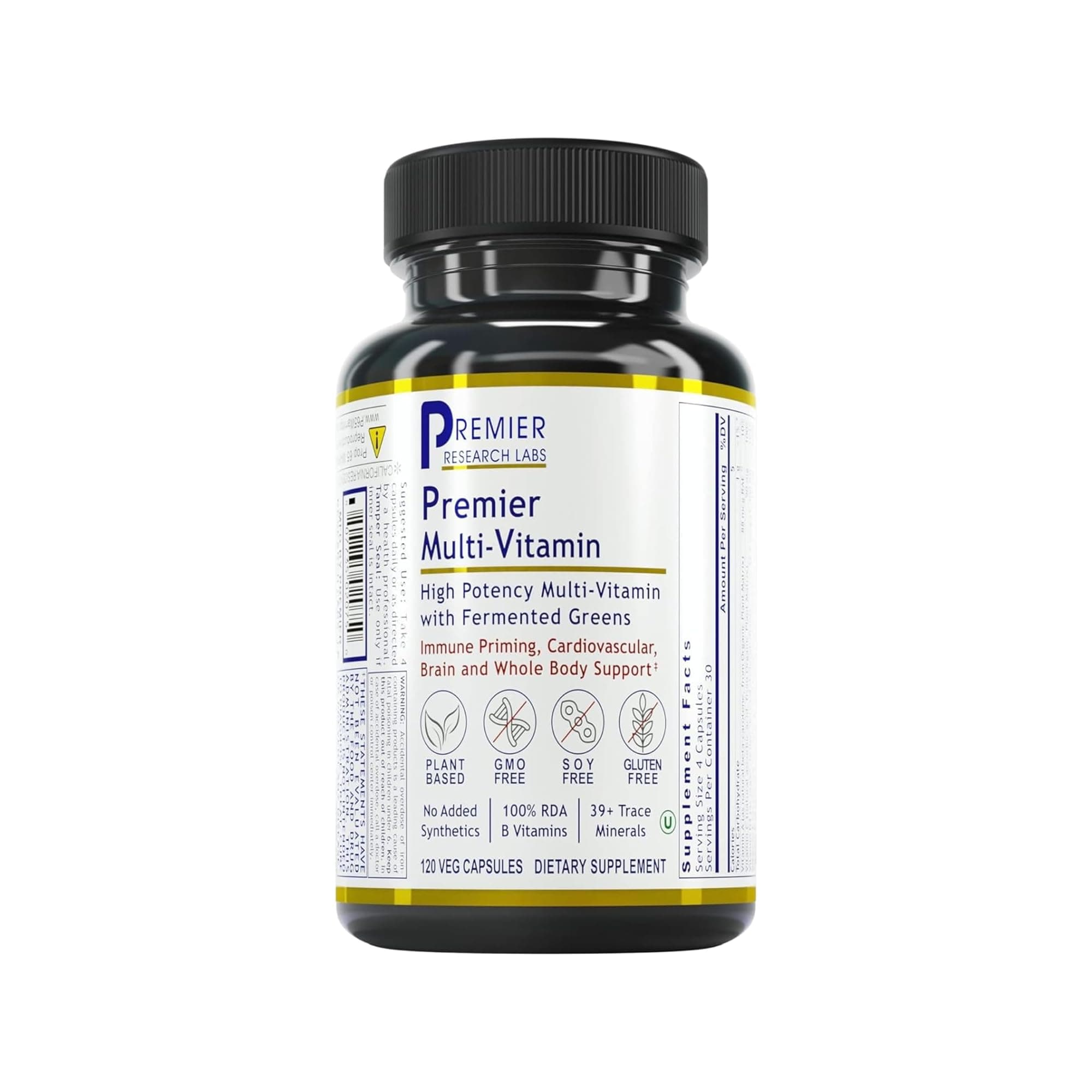 Premier Research Labs Multi-Vitamin - Immune, Brain & Heart Support | with Prebiotics and Postbiotics | Vegan Capsules for Men & Women. Gluten & Soy Free - 120 Plant-Sourced Capsules