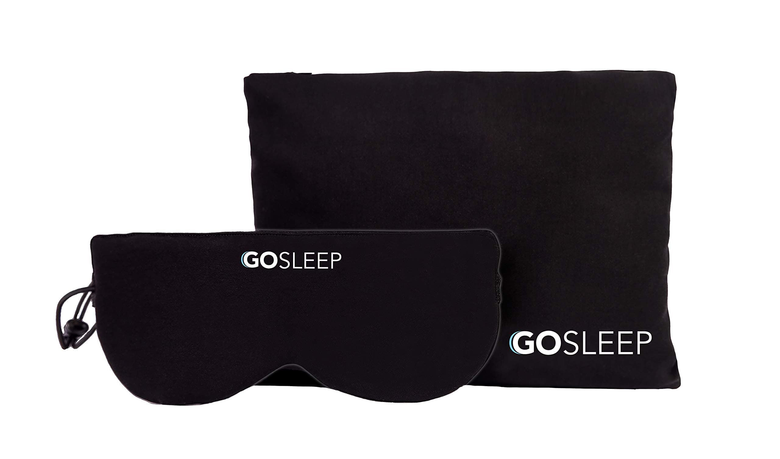 GOSLEEP Travel Pillow - Sleep Mask and Memory Foam Pillow that Prevents Head Bobbing and Blocks Light for Better Sleep During Road and Air Travel - Jet Black