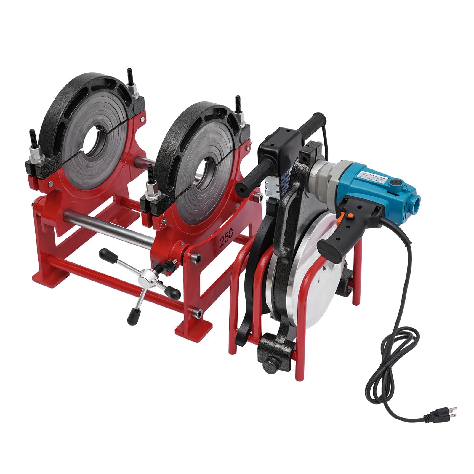 Pipe Welder 3.5''-10'' Electric Pipe Butt Fusion Welder PE PP Pipe Tube Butt Fusion Welder Welding Machine 2 Clamps Pipe Fusion Butt Welding Machine 2500W 500RPM