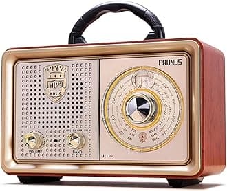 PRUNUS J-110 Radio Portable AM FM,Transistor Radios Plug in Wall AC Power&Battery Powered&Rechargeable Radio for Emergency Use,Vintage Radios with Bluetooth Support AUX USB Player,Gift for Dad and Mom
