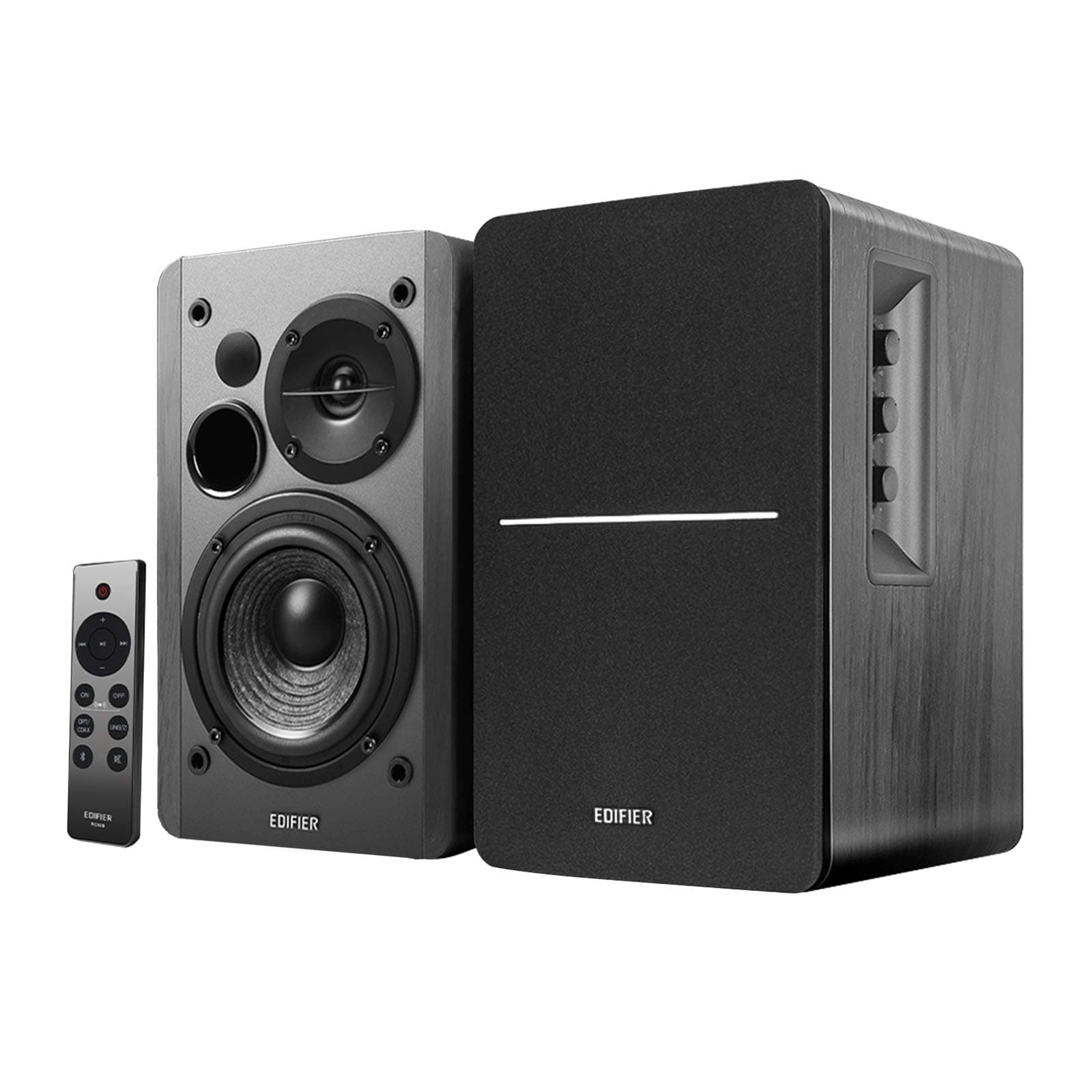 R1280DBs Active Bluetooth Bookshelf Speakers - Optical Input - 2.0 Wireless Studio Monitor Speaker - 42W RMS with Subwoofer Line Out - Black