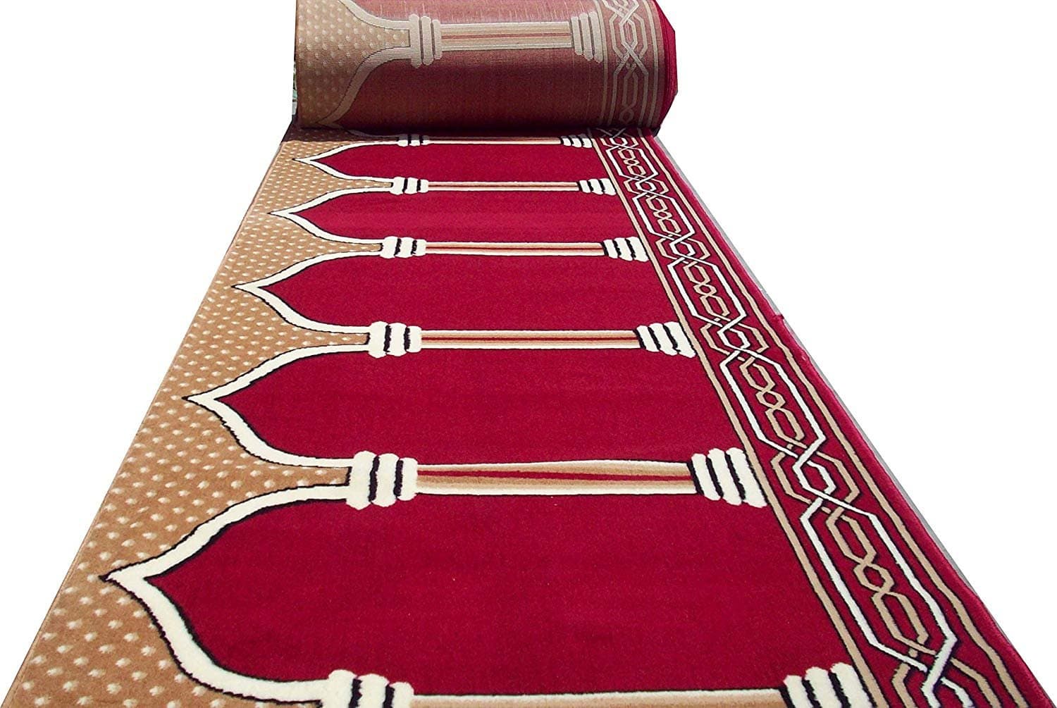 Arsalan Rugs wasable Carpets for masjid and Stunner Runner 4x60 feet Color red