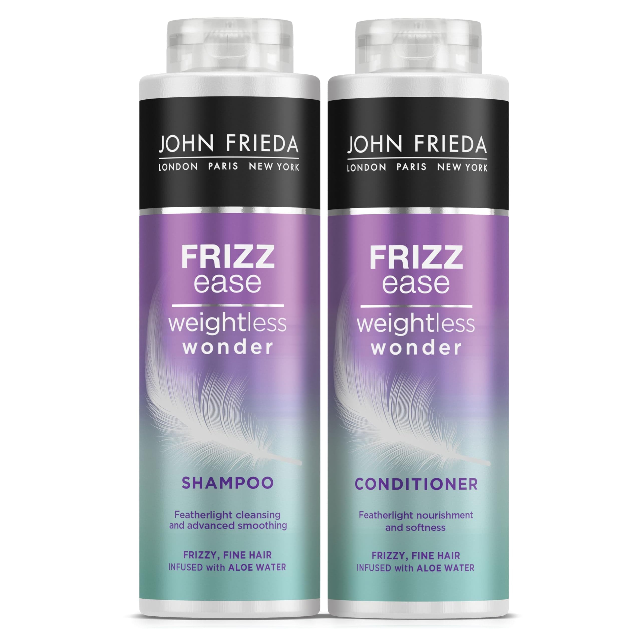 Frizz Ease Weightless Wonder Shampoo and Conditioner Duo Pack 2 x 500ml, Lightweight Shampoo and Conditioner for Frizzy Hair, Anti-Frizz Haircare Bundle